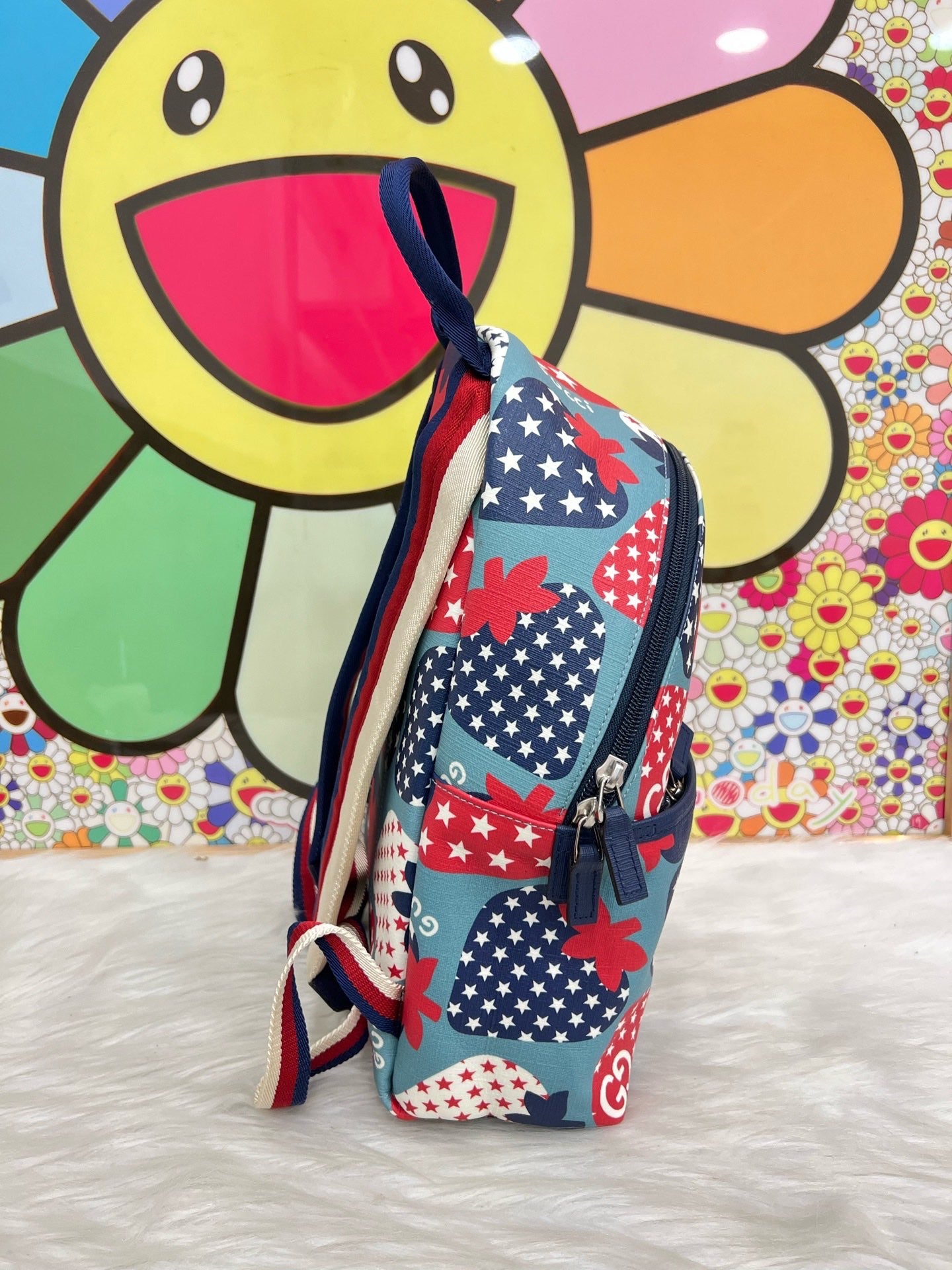 Gucci - Children's Strawberry Stars Backpack - Coated canvas with leather trim - Multicolour (Blue, Red, White, Navy) - (Mini)