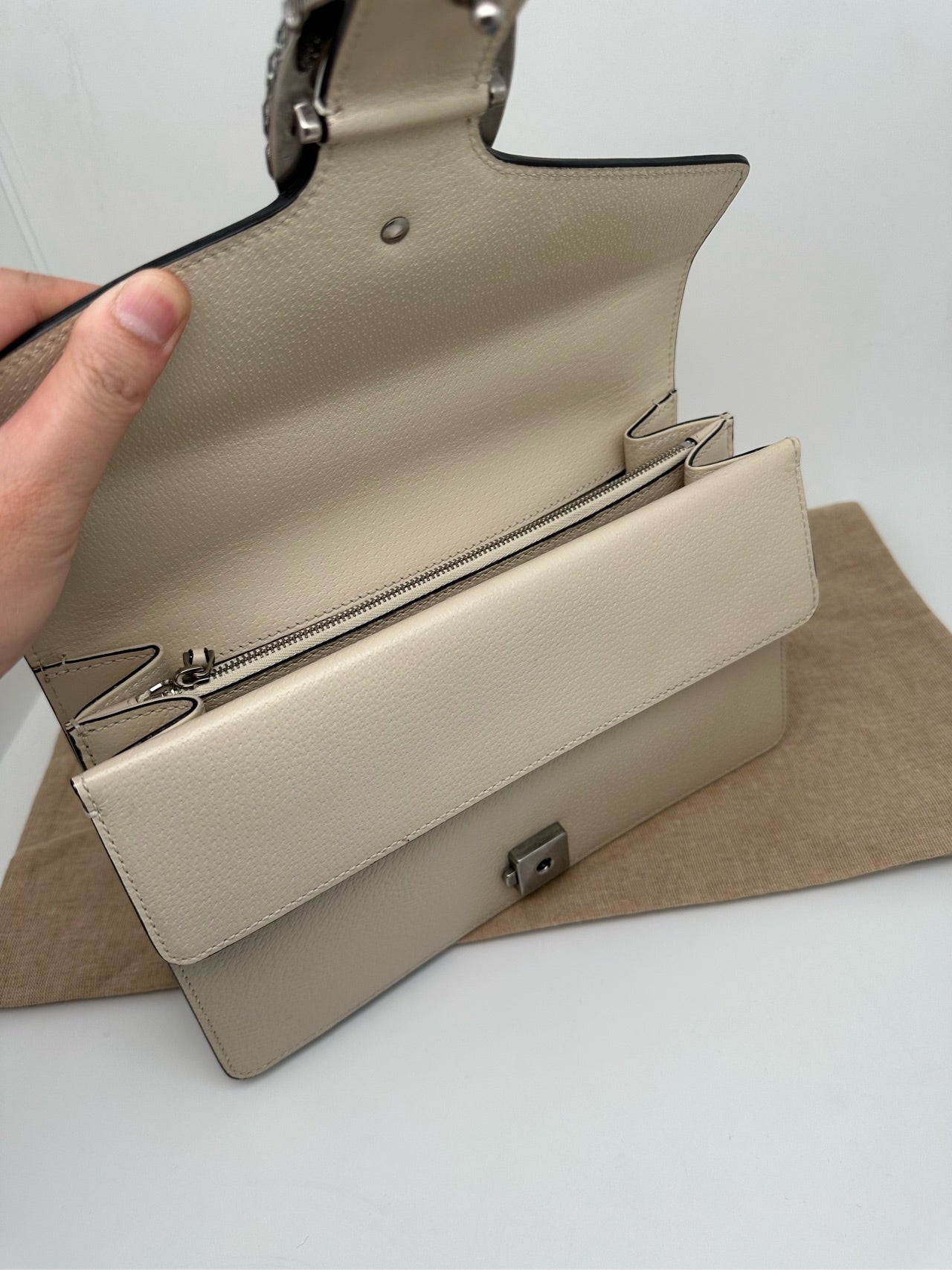 Gucci - Dionysus Shoulder Bag - Grained leather - White - (Medium)