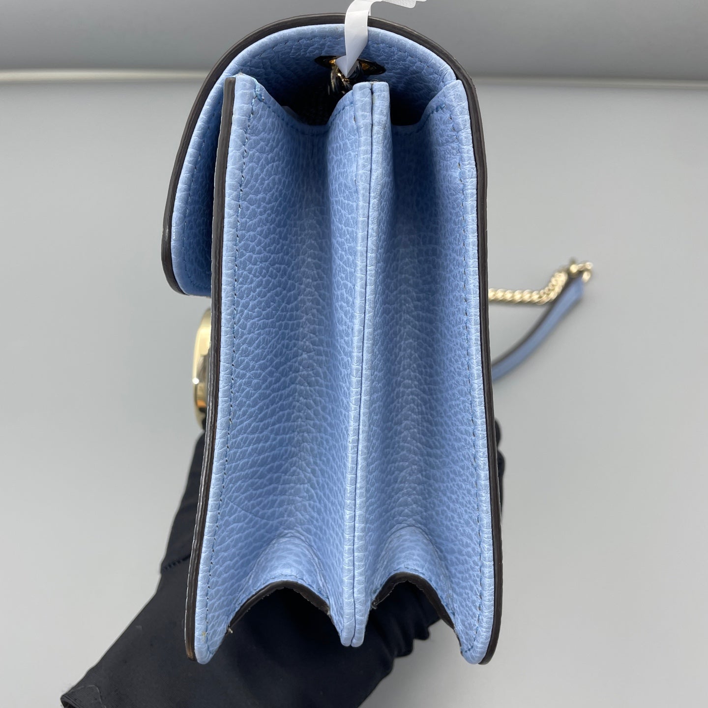 Gucci - Interlocking G Accordion Bag (Outlet Style) - Grained leather - Blue - (small)