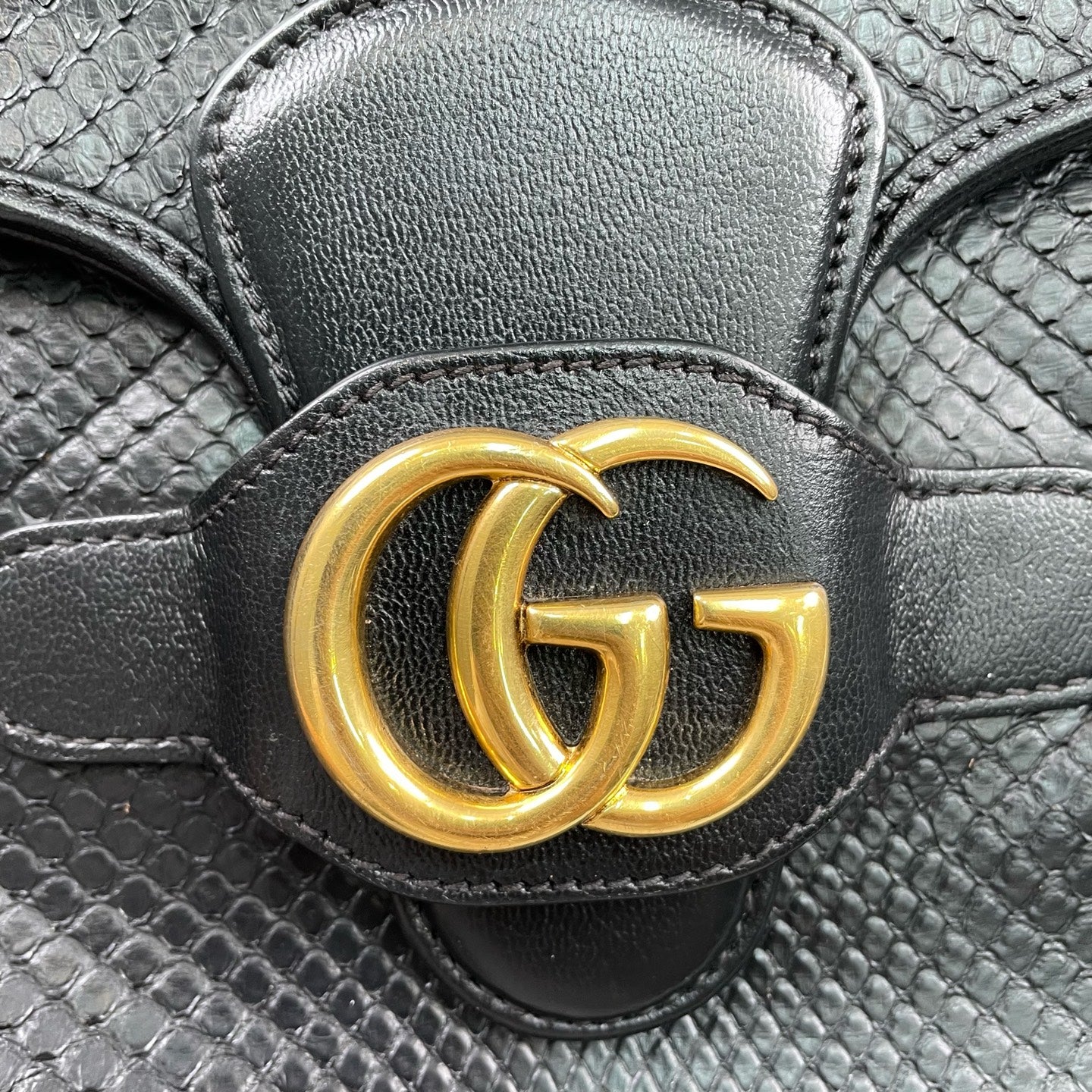 Gucci - GG Messenger Bag - Exotic leathers - Python and Leather - Black - (small)