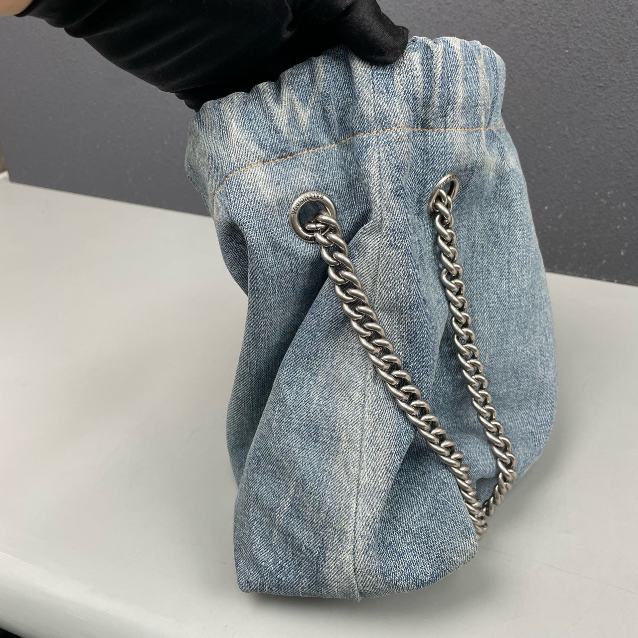 Balenciaga - Crush Small Shopping Bag - Denim - Blue - (small)