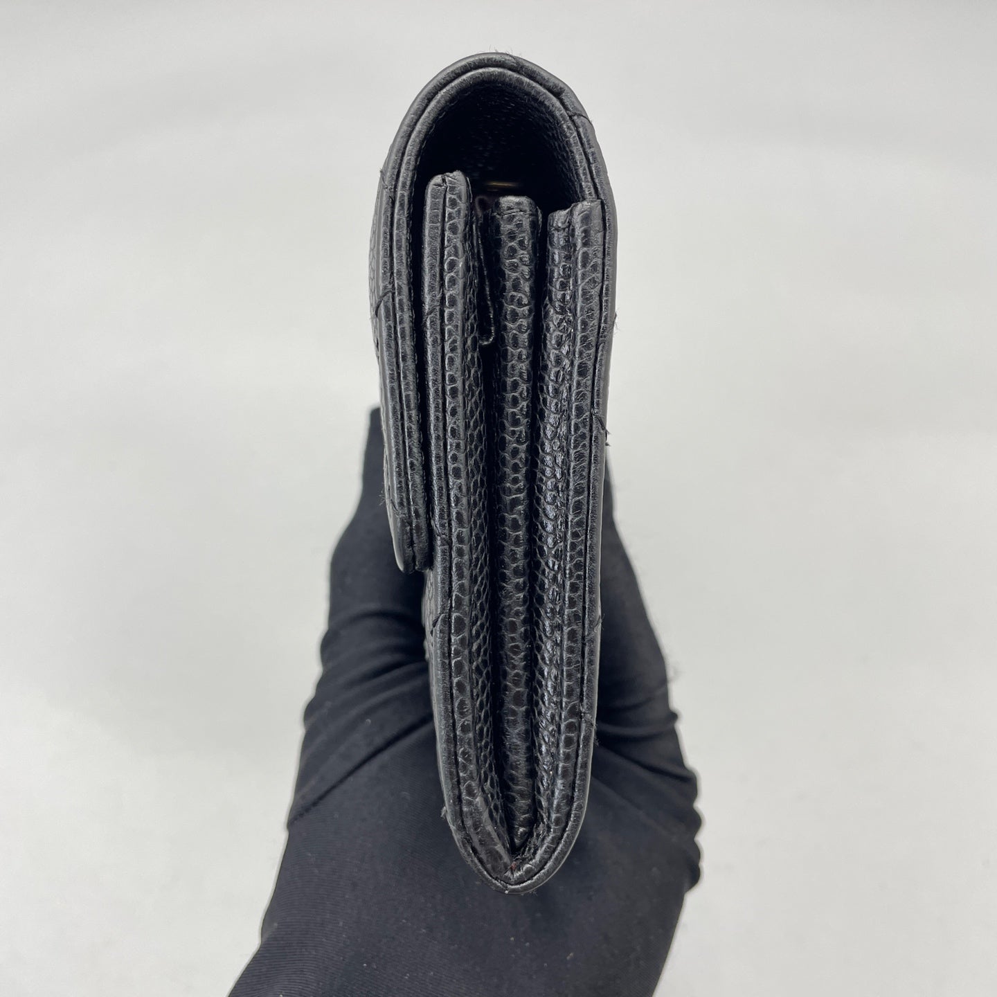 Chanel - Classic Long Flap Wallet - Grained calfskin leather - Black - (medium)