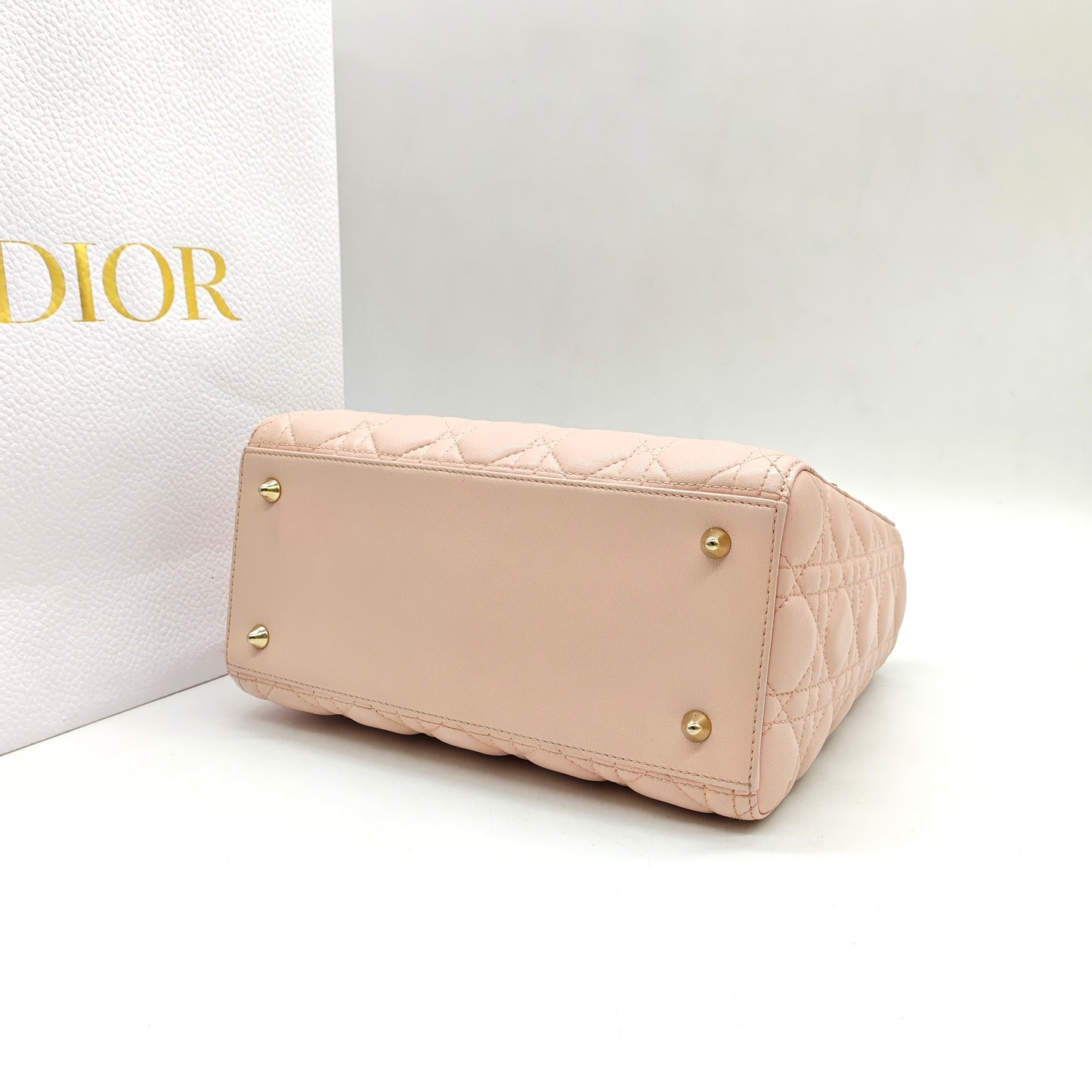 Dior - Lady Dior Bag - Lambskin leather - Pink with Gold-Tone Hardware - (Medium)