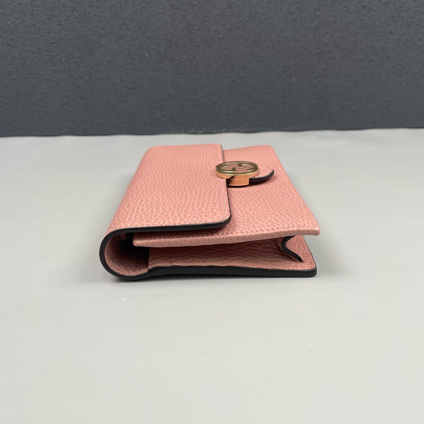 Gucci - Interlocking G Wallet on Chain - Grained leather - Pink - (Mini)