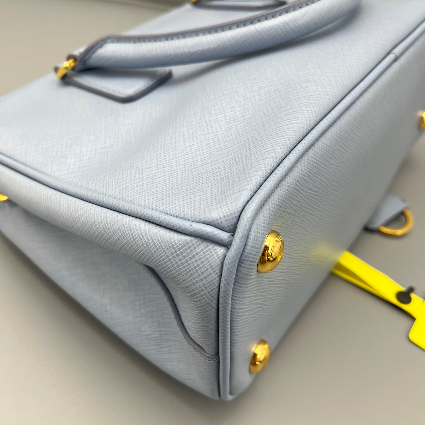 Prada - Saffiano Lux Double Zip Tote - Saffiano leather - Blue - (Small)