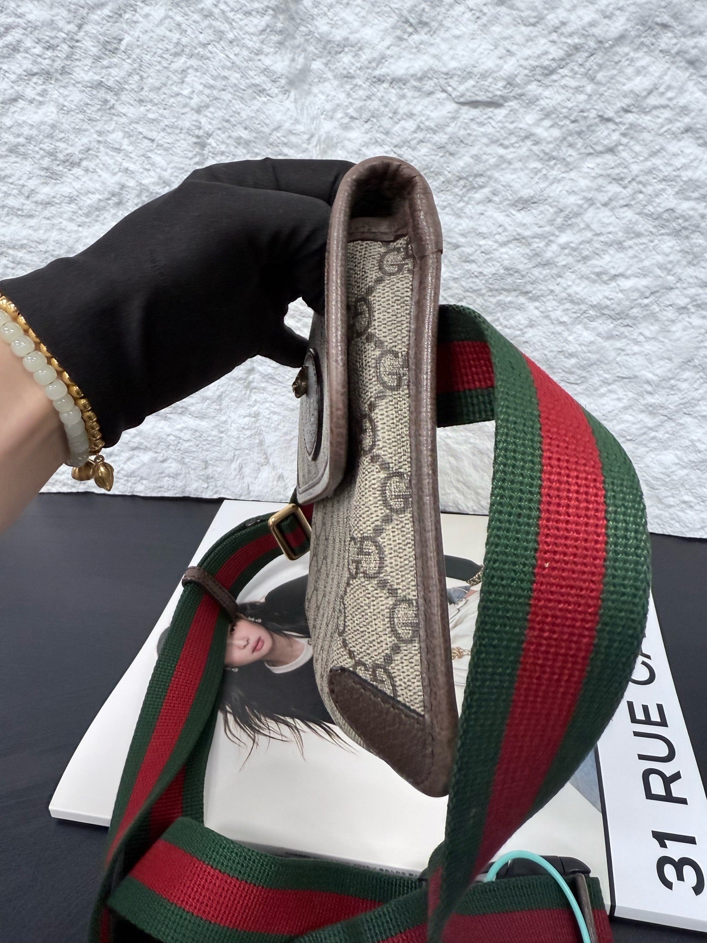 Gucci - Ophidia Tiger Head Belt Bag - GG Supreme canvas with leather trim - Beige - (medium)