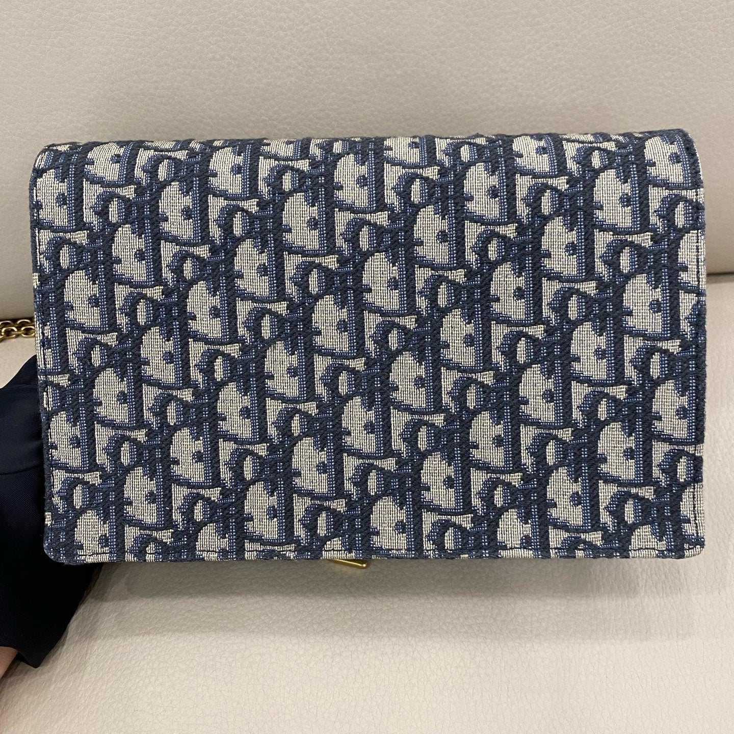 Dior - Saddle WOC (Wallet on Chain) - Oblique jacquard canvas - Blue - (small)
