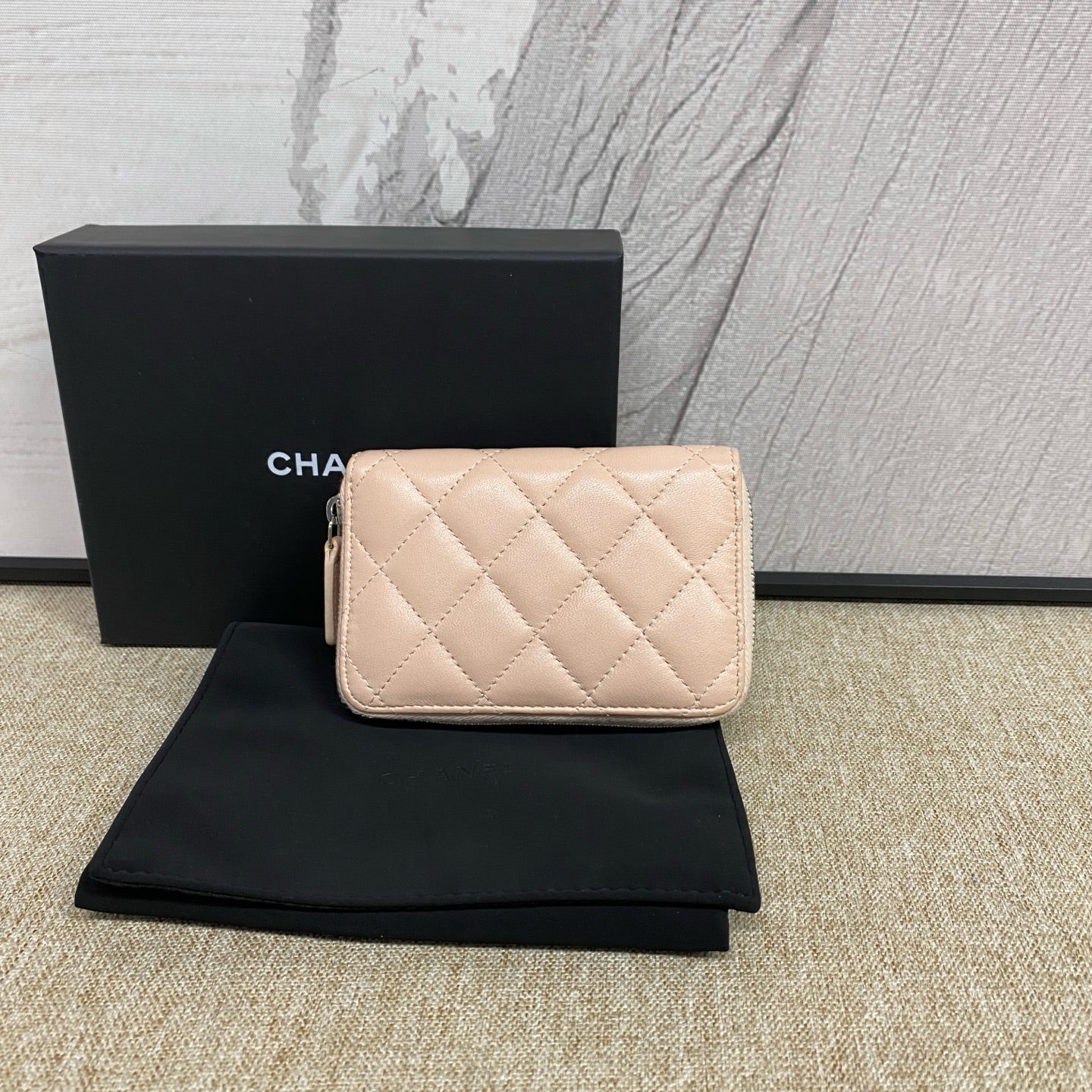 Chanel - Double C Star Zip Wallet Card Holder - Lambskin leather - Pink - (Small)