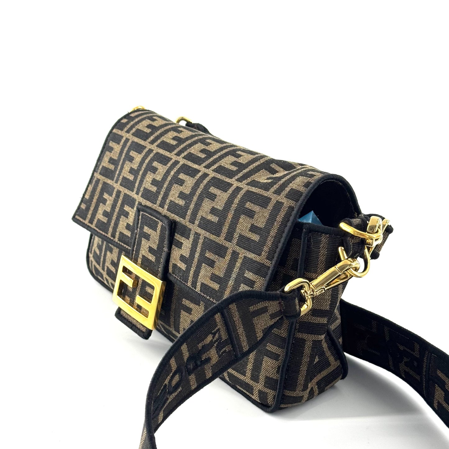 Fendi - Baguette - Zucca canvas with leather trim - Brown - (medium)
