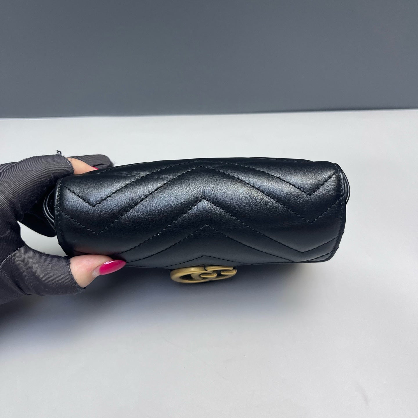 Gucci - GG Marmont Super Mini Chain Bag - Leather - Black - (mini)