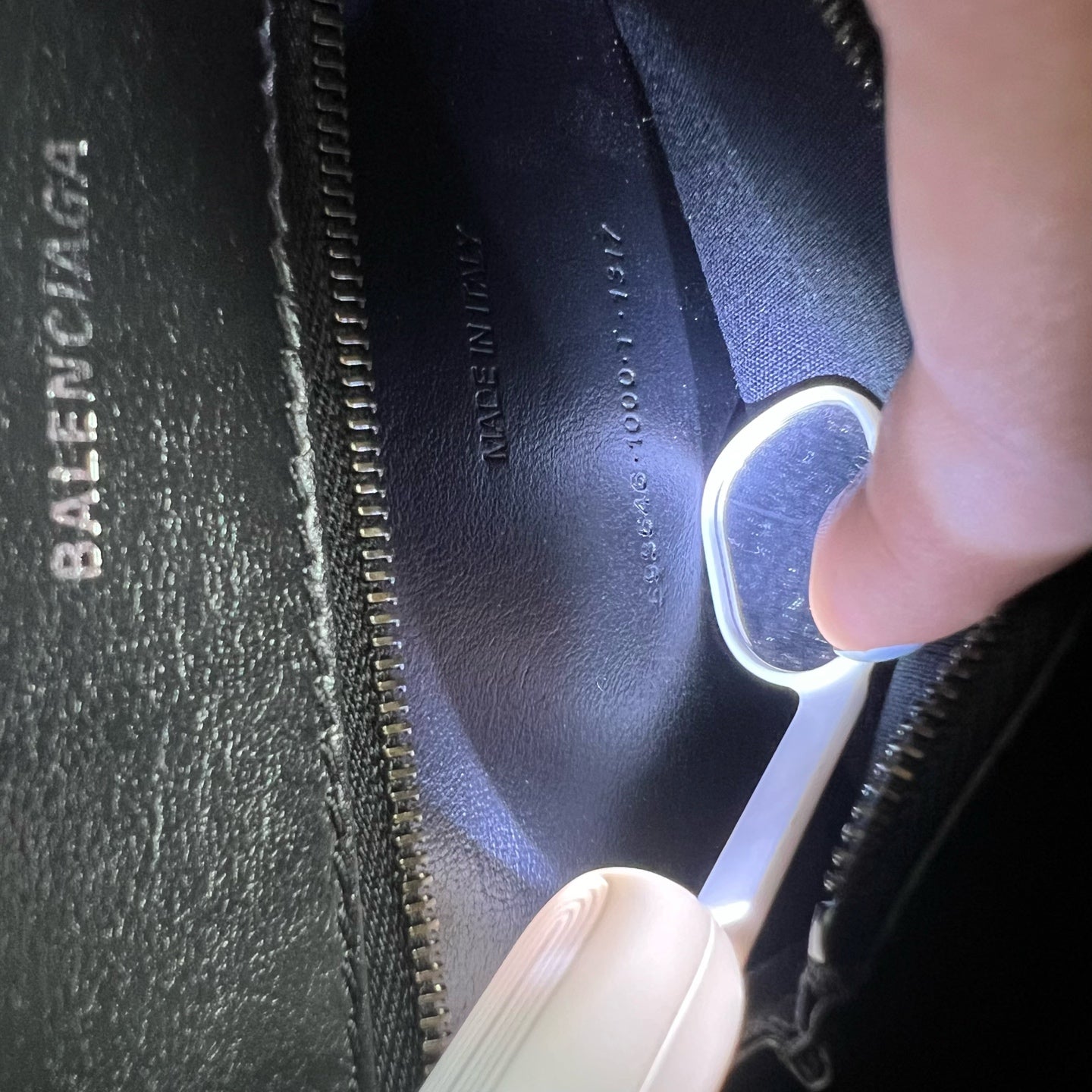 Balenciaga - Hourglass Bag - Crocodile-embossed calfskin leather - Black - (mini)