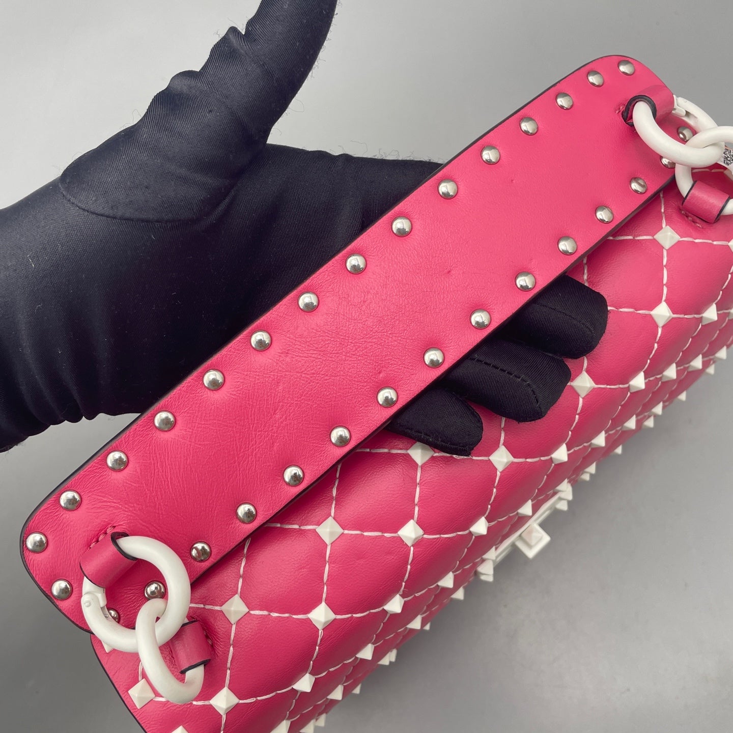 Valentino - Rockstud Spike Flap Bag - Leather - Pink - (small)