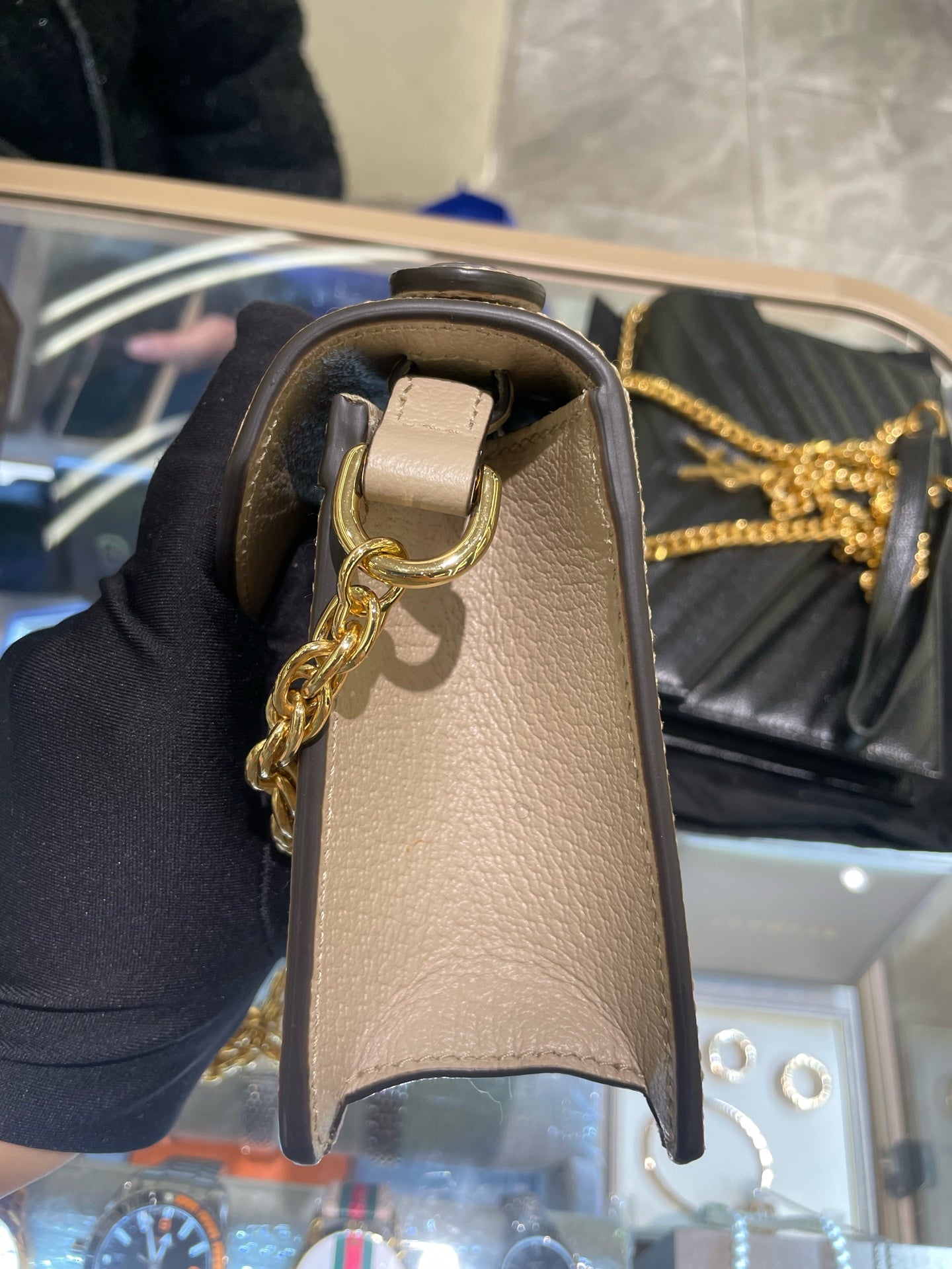 Gucci - Ophidia Mini Messenger Bag - GG Supreme canvas with leather trim - Beige - (mini)