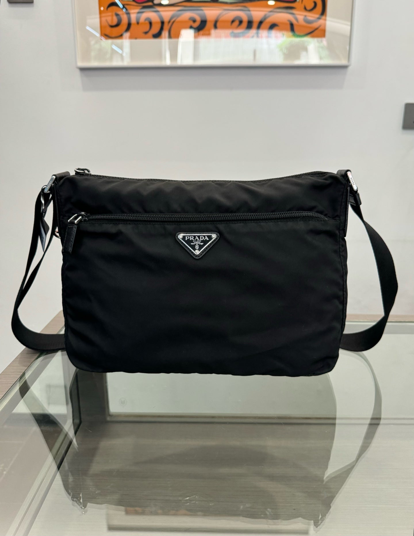 Prada - Nylon Crossbody Shoulder Bag - Polyamide - Black - (medium)
