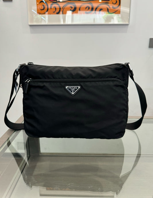 Prada - Nylon Crossbody Shoulder Bag - Polyamide - Black - (medium)