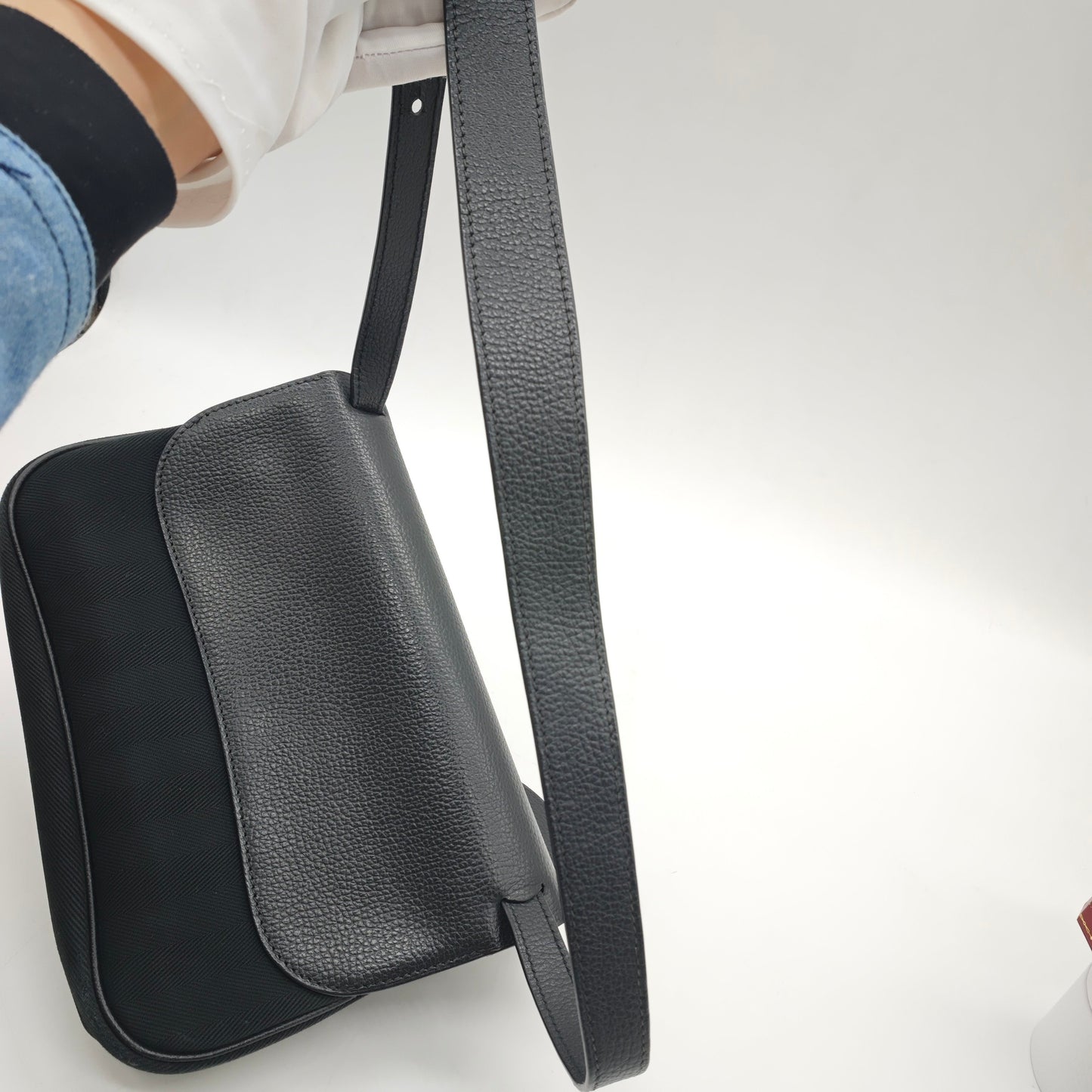 Hermès - Colorado Saddle Bag - Black canvas combined with Togo leather and suede - Black - (mini)