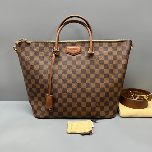 Louis Vuitton - Siena Tote MM - Damier Ebène coated canvas with cowhide leather trim - Brown - (medium)