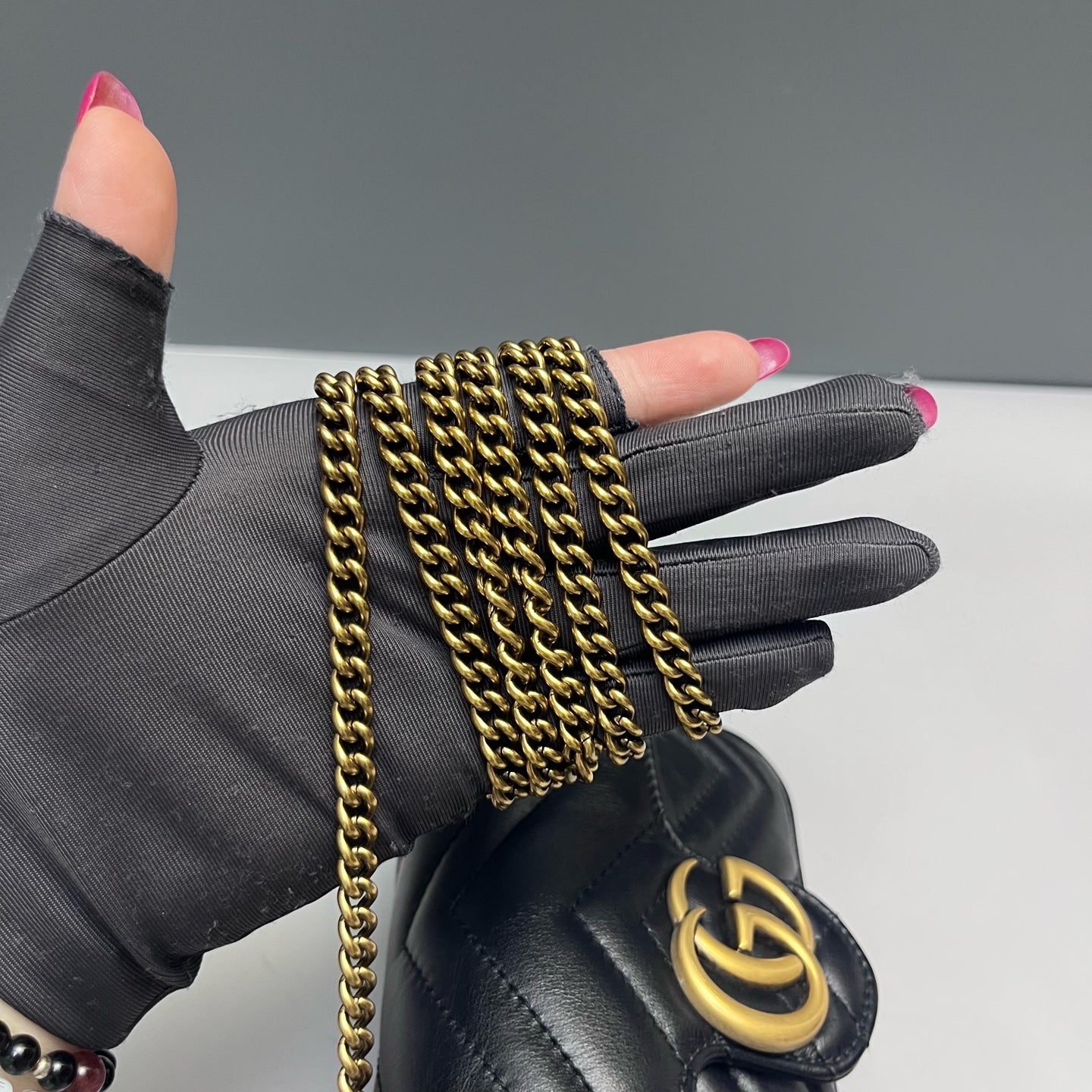 Gucci - GG Marmont Super Mini Chain Bag - Leather - Black - (mini)