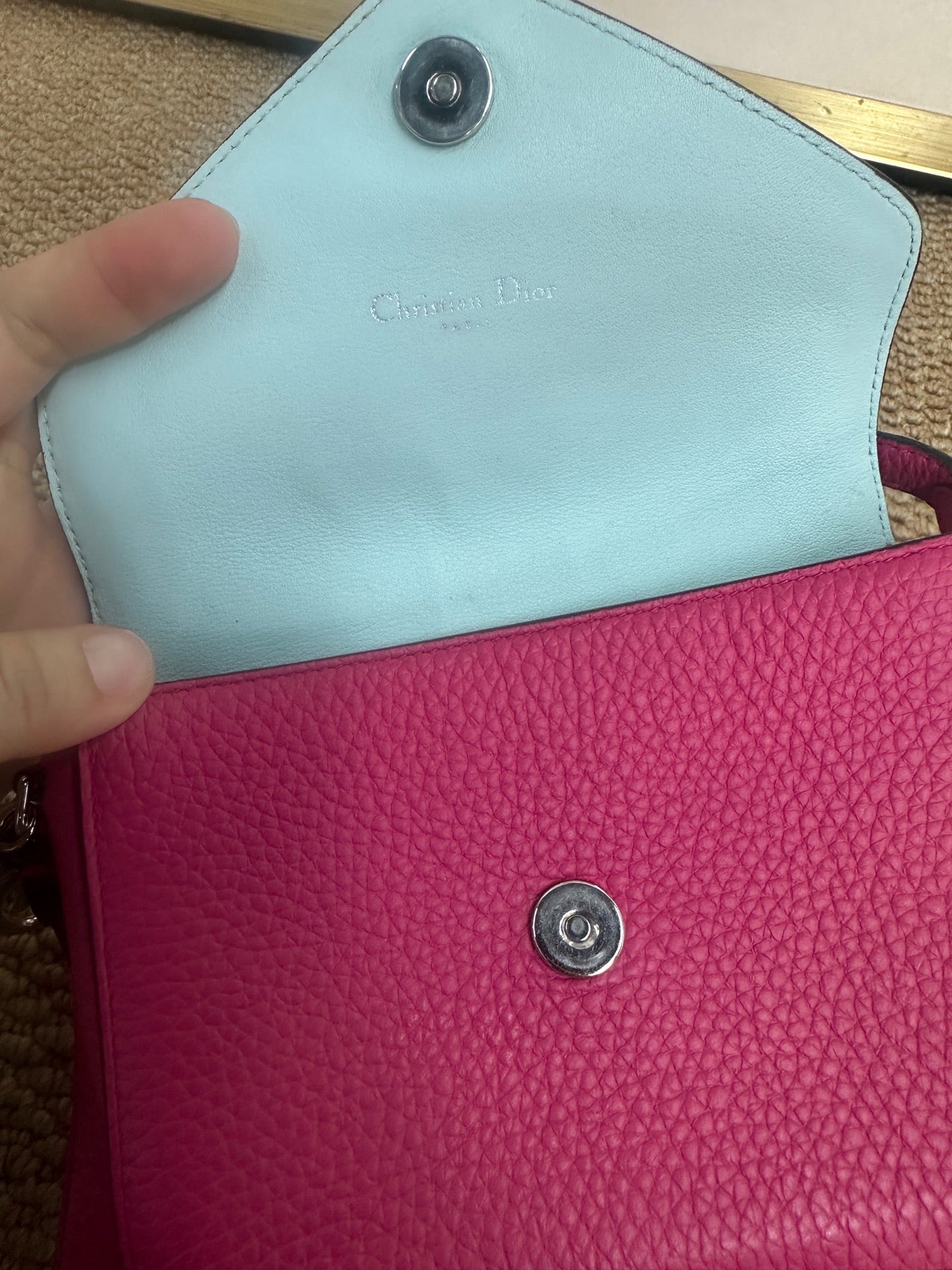 Dior - Small Crossbody Bag - Leather - Pink - (mini)