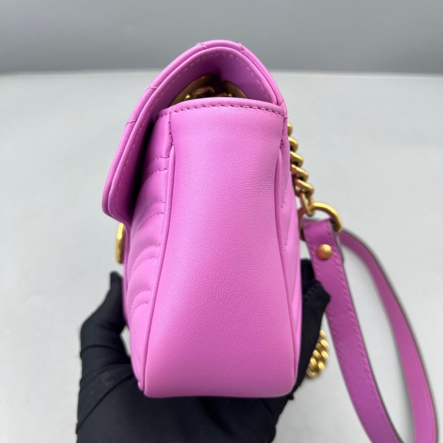 Gucci - Marmont 22 Chain Bag - Leather - Purple - (Mini)