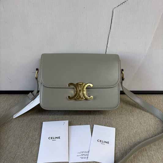 Celine - Teen Triomphe Box Bag - Calfskin leather - Green - (mini)