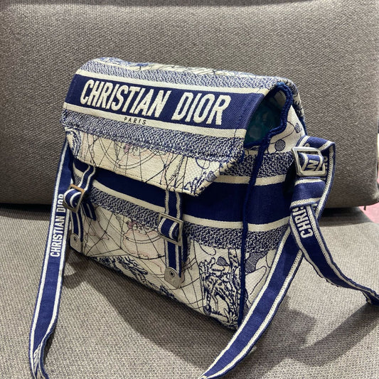 Dior - Camp World Map Limited Edition Messenger Bag - Embroidered canvas - Multicolour - (Medium)