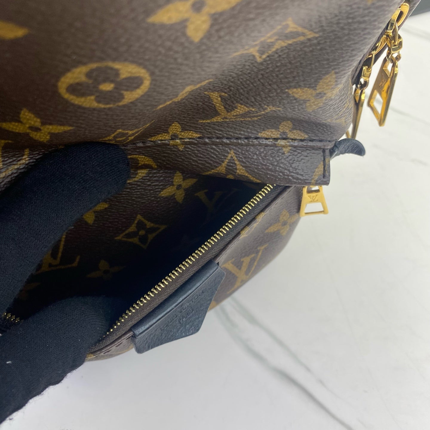 Louis Vuitton - Palm Springs Mini Backpack - Monogram coated canvas with leather trim - Brown - (mini)