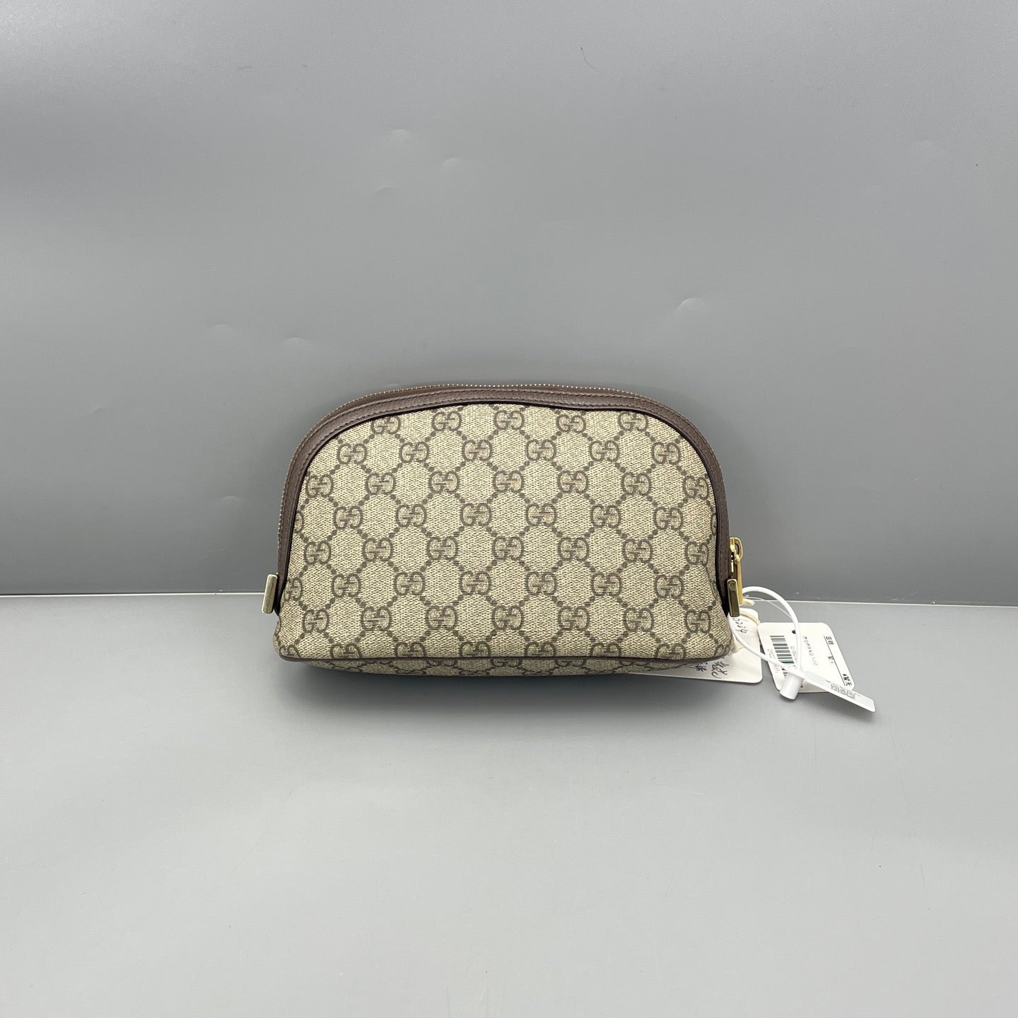 Gucci - Ophidia Cosmetic Pouch - GG Supreme canvas with leather trim - Brown - (small)