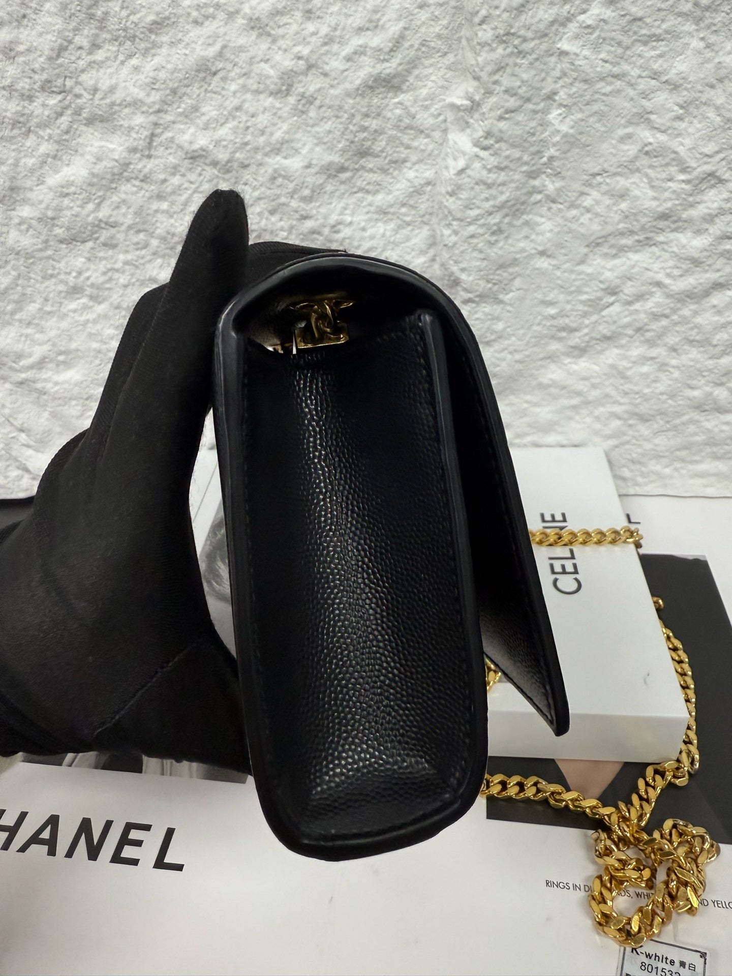 Saint Laurent - Mini Kate - Grained leather - Black with Gold-Tone Hardware - (mini)