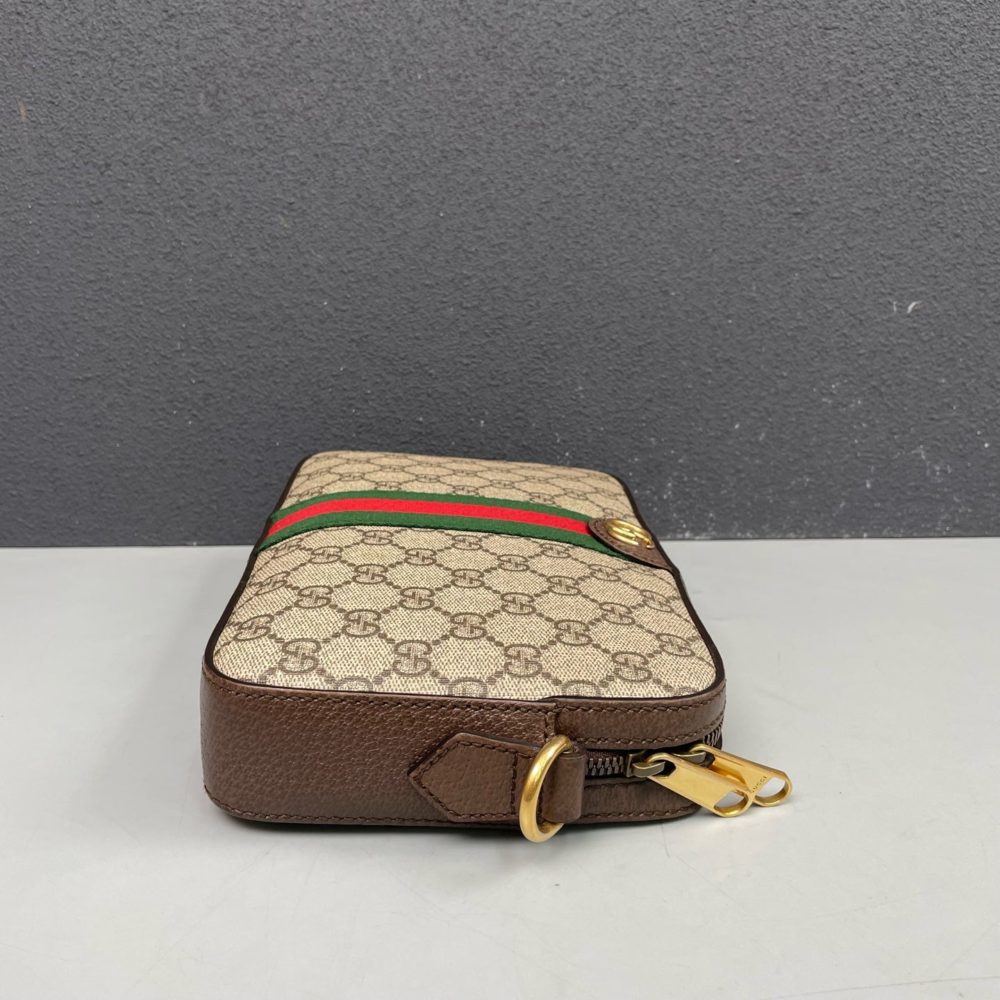 Gucci - Ophidia Small Crossbody Bag - GG Supreme canvas with textured leather trim - Beige, Brown, Green, Red - (Small)