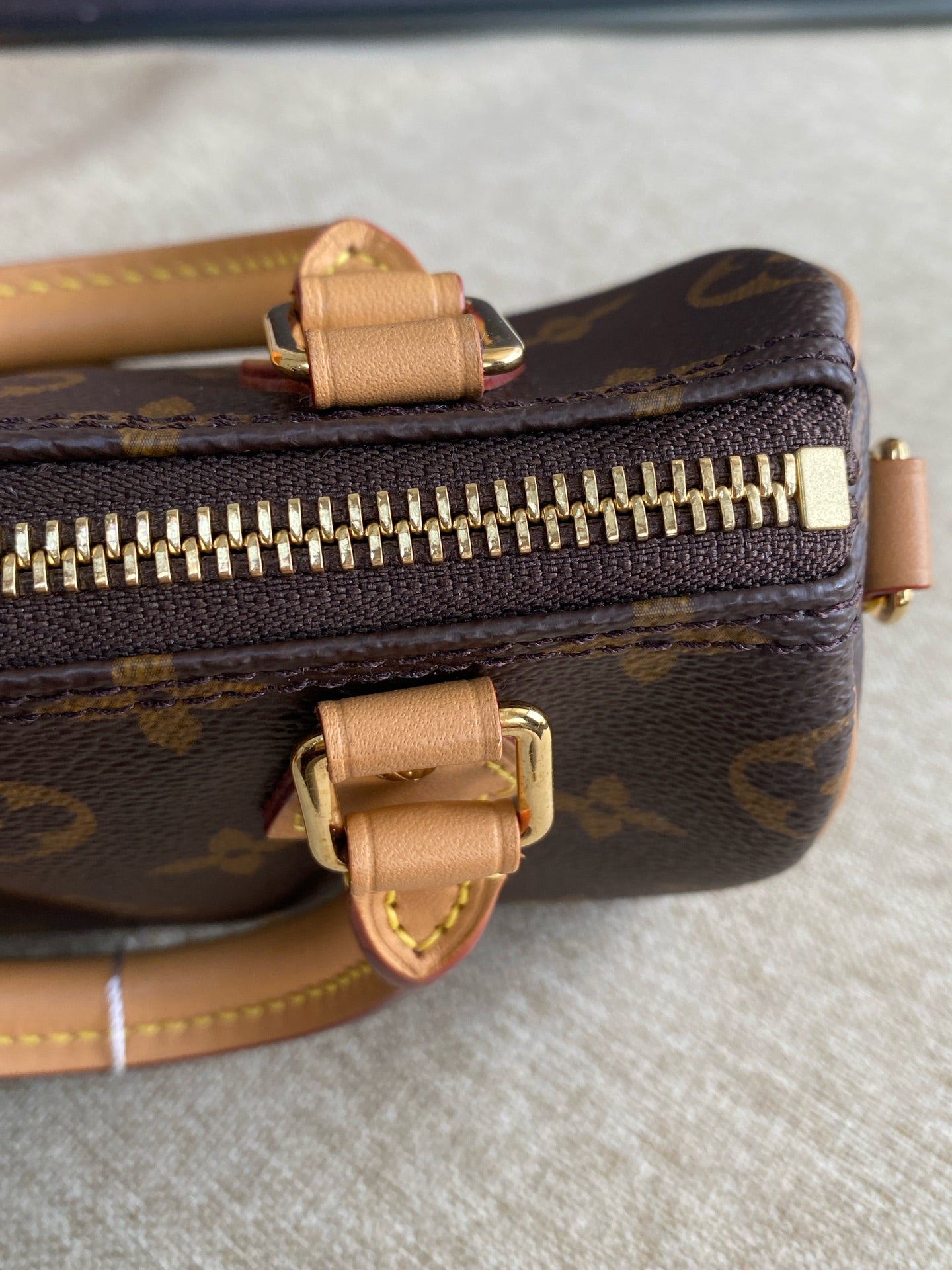 Louis Vuitton - Nano Speedy - Monogram coated canvas with natural cowhide leather trim - Brown - (mini)