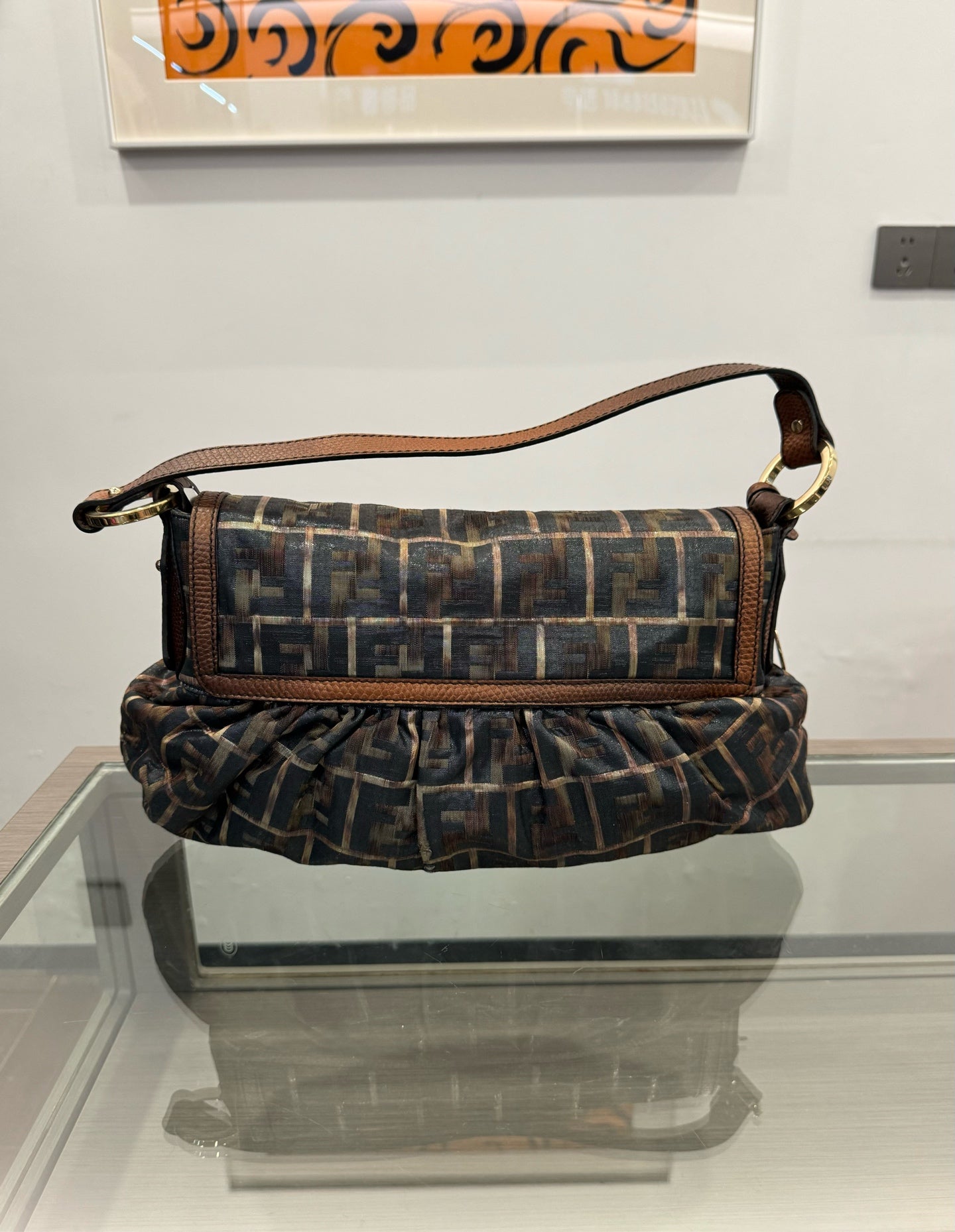Fendi - Dumpling Shoulder Bag - Fendi Zucca monogram jacquard fabric with leather trim - Multicolour - (medium)
