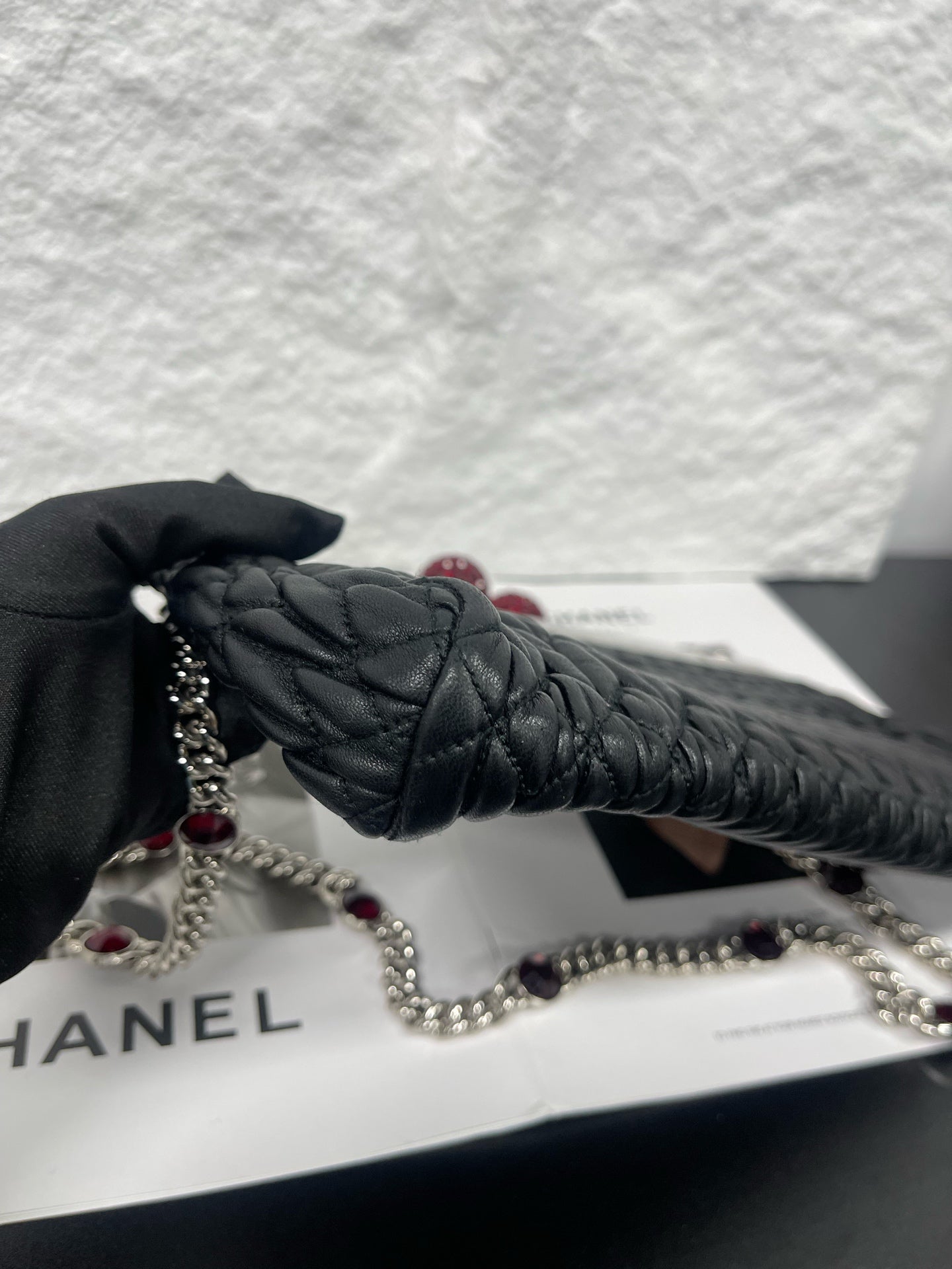 Miu Miu - Cherry Clasp Chain Bag - Leather - Black - (small)
