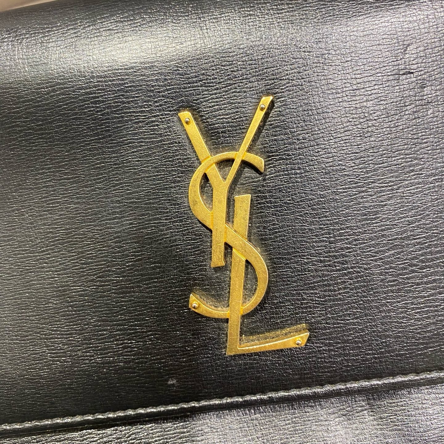 Saint Laurent - Sunset Bag - Grained cowhide leather - Black - (small)