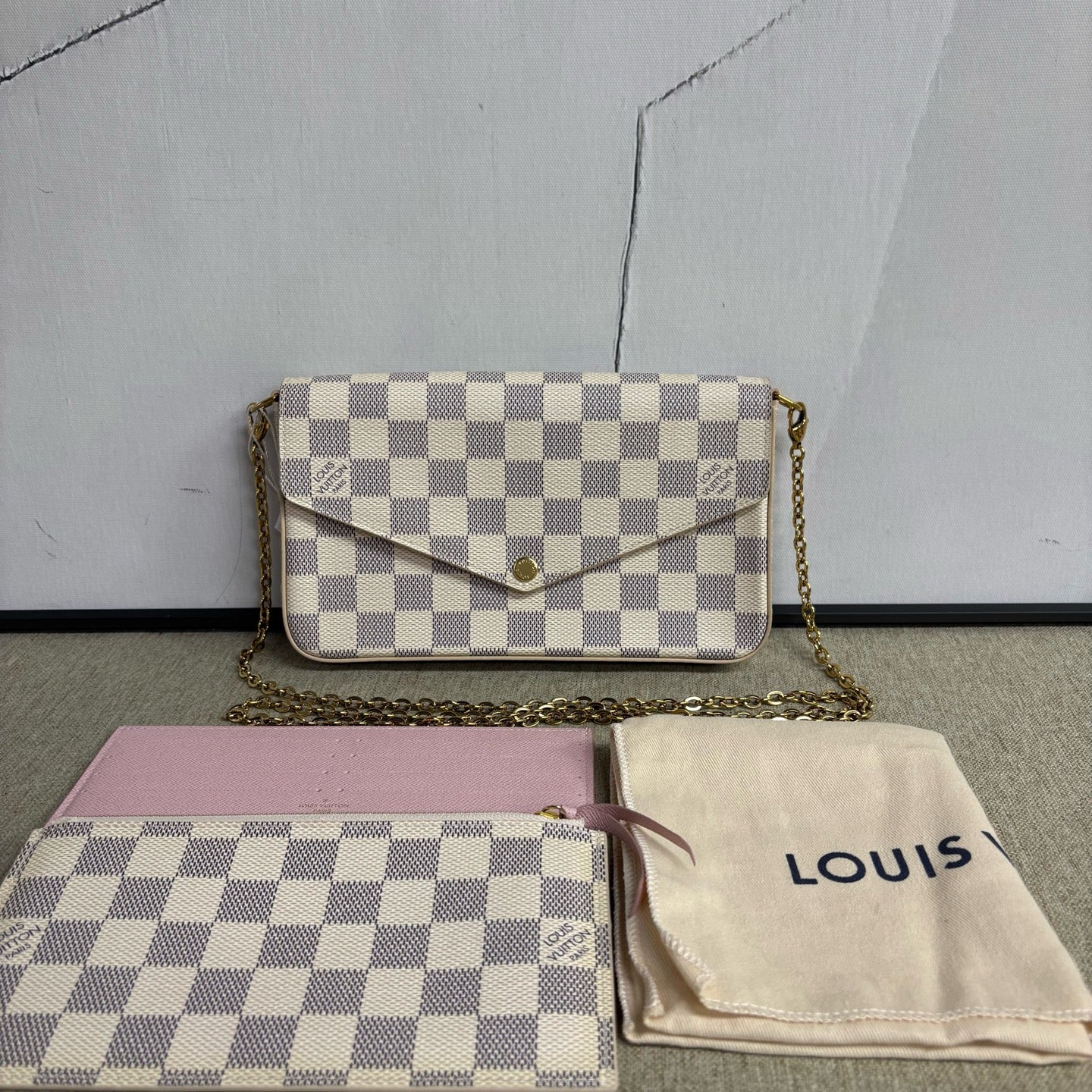 Louis Vuitton - Félicie Pochette - Damier Azur coated canvas - White - (mini)
