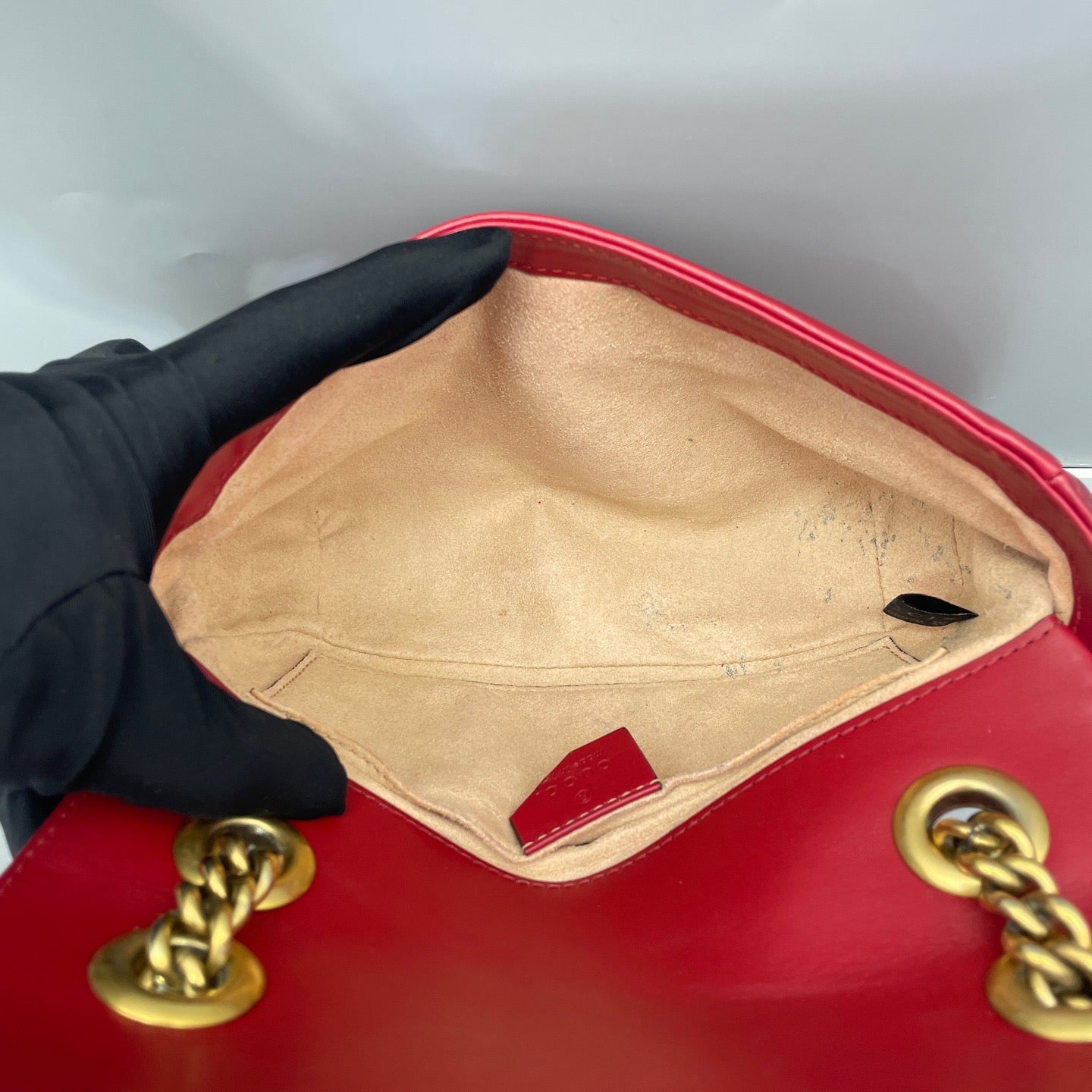 Gucci - GG Marmont Matelassé Mini Bag - Leather - Red - (mini)