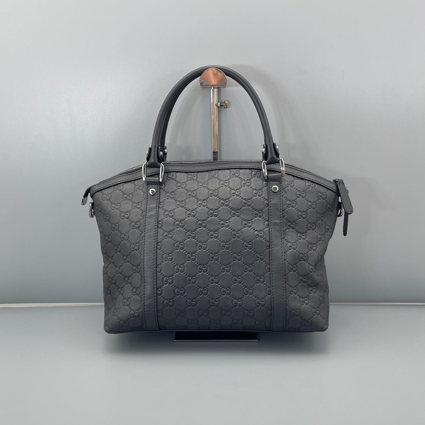 Gucci - Guccissima Top Handle Bag - Leather - Black - (medium)
