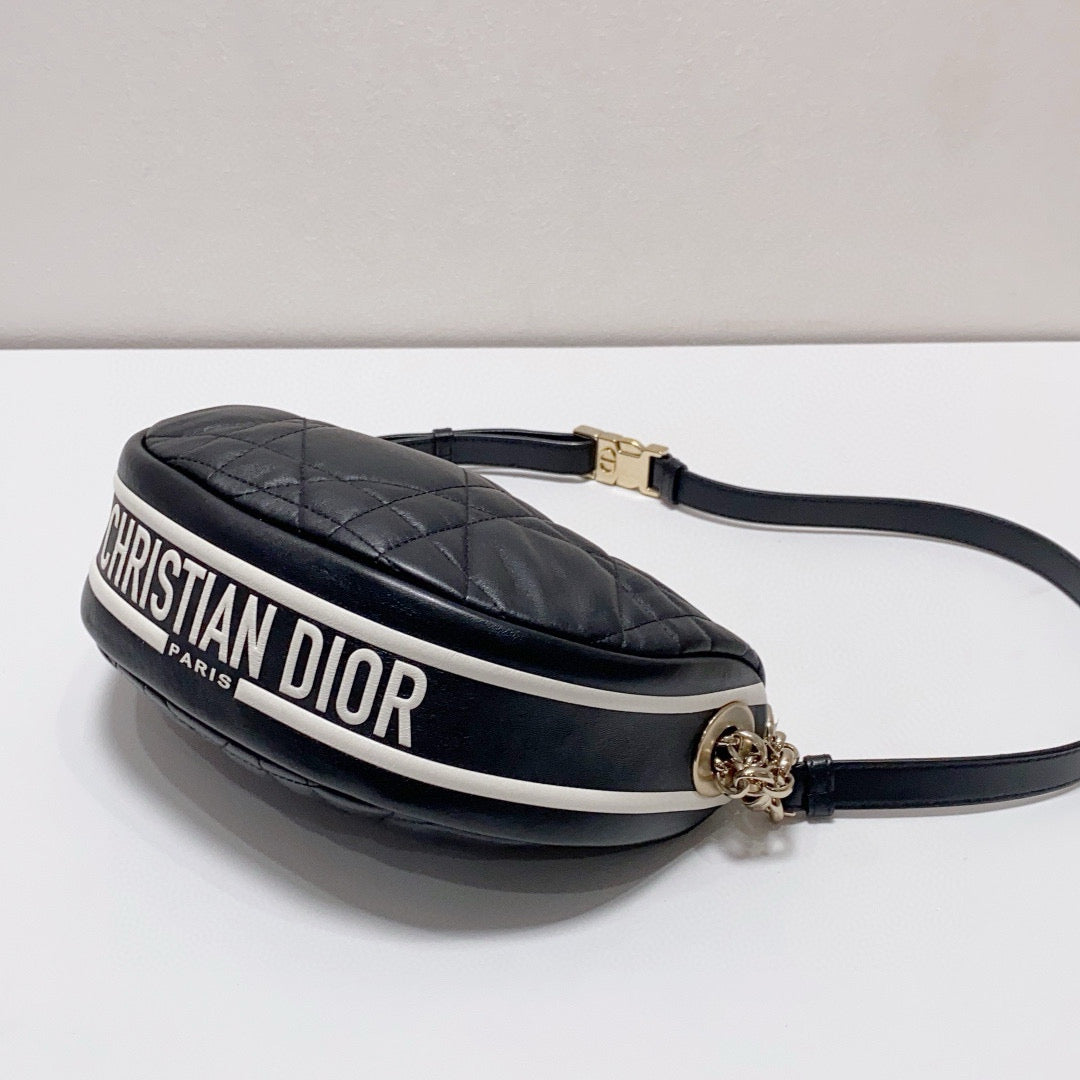 Dior - Dior Vibe Half-Moon Bag - Lambskin leather - Black - (small)