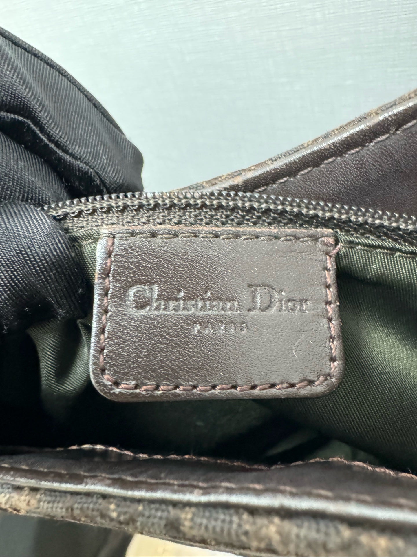 Dior - Oblique Punk Shoulder Bag - Jacquard canvas with leather trim - Dark Brown and Burgundy - (small)