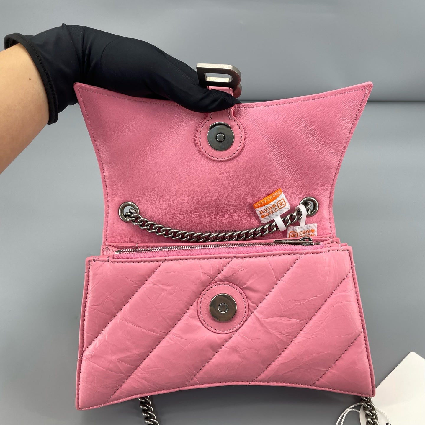 Balenciaga - Hourglass Chain Wallet - Leather - Pink - (mini)