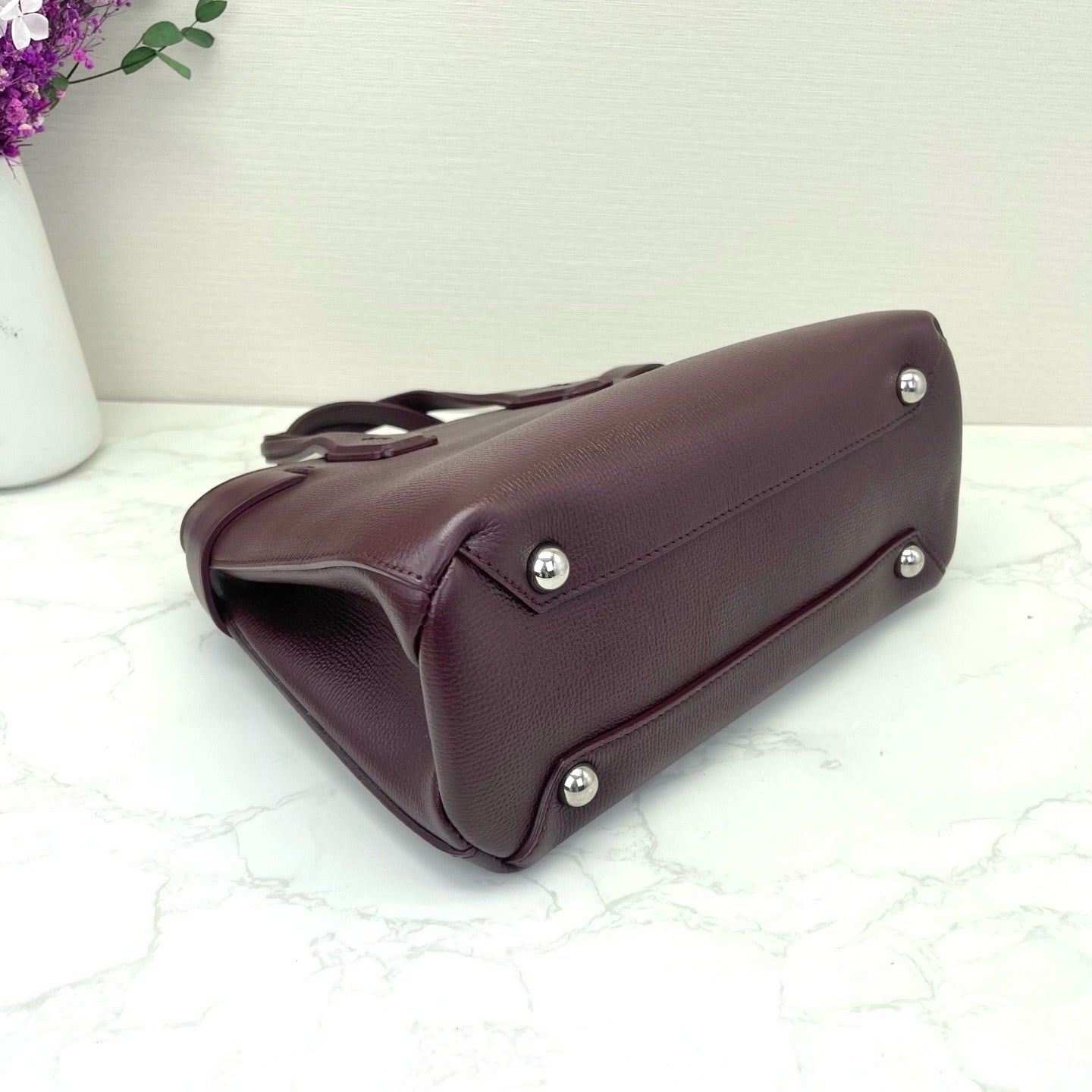 Burberry - Banner - Grained cowhide leather - Burgundy - (medium)