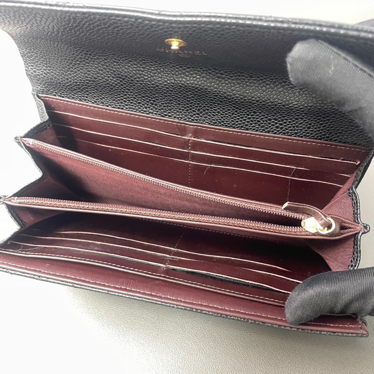 Chanel - Classic Flap Wallet - Caviar leather - Black with Gold-Tone Hardware - (Medium)