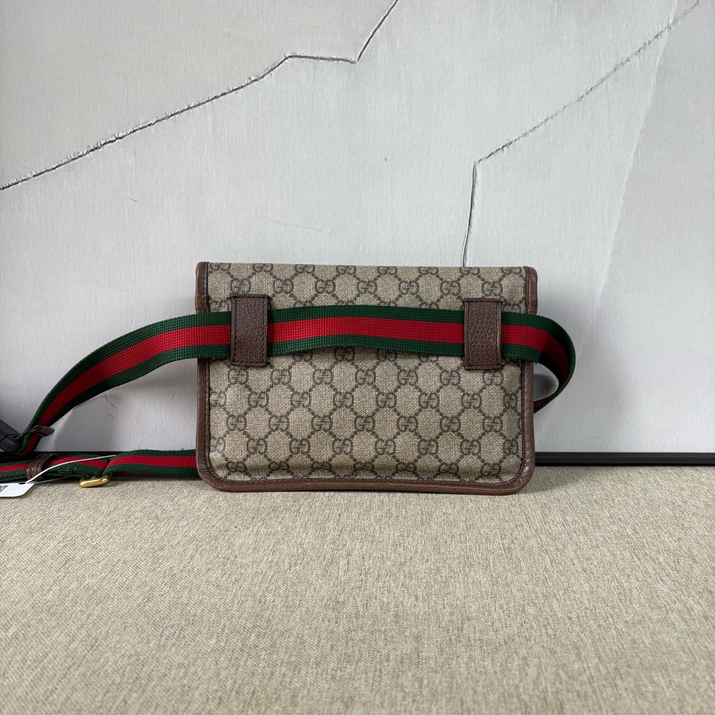 Gucci - Tiger Head Belt Bag 031 - GG Supreme canvas with leather trim - Beige and Brown with Red and Green Web Stripe - (mini)