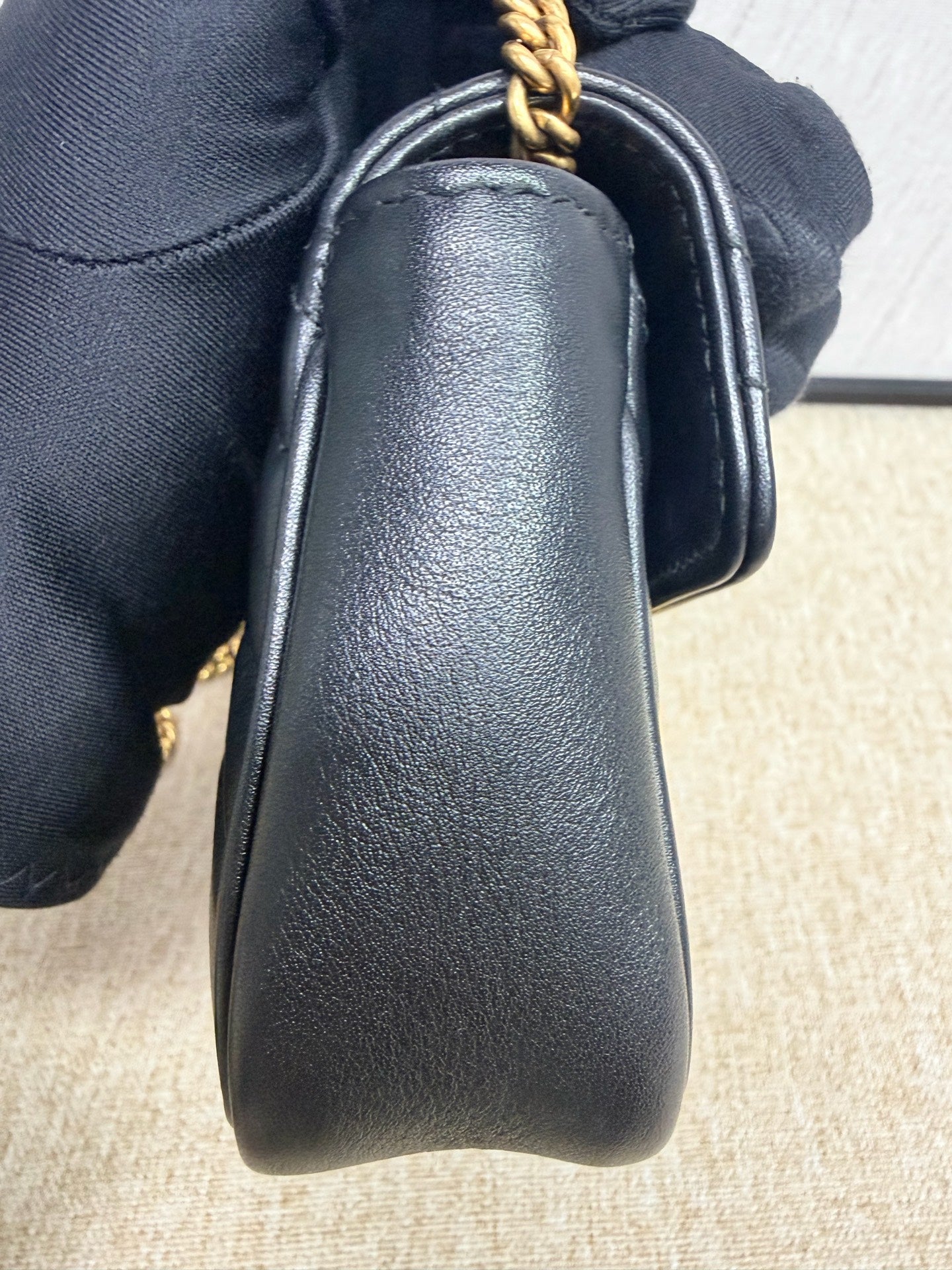 Gucci - Marmont Mini Chain Bag - Leather - Black - (mini)