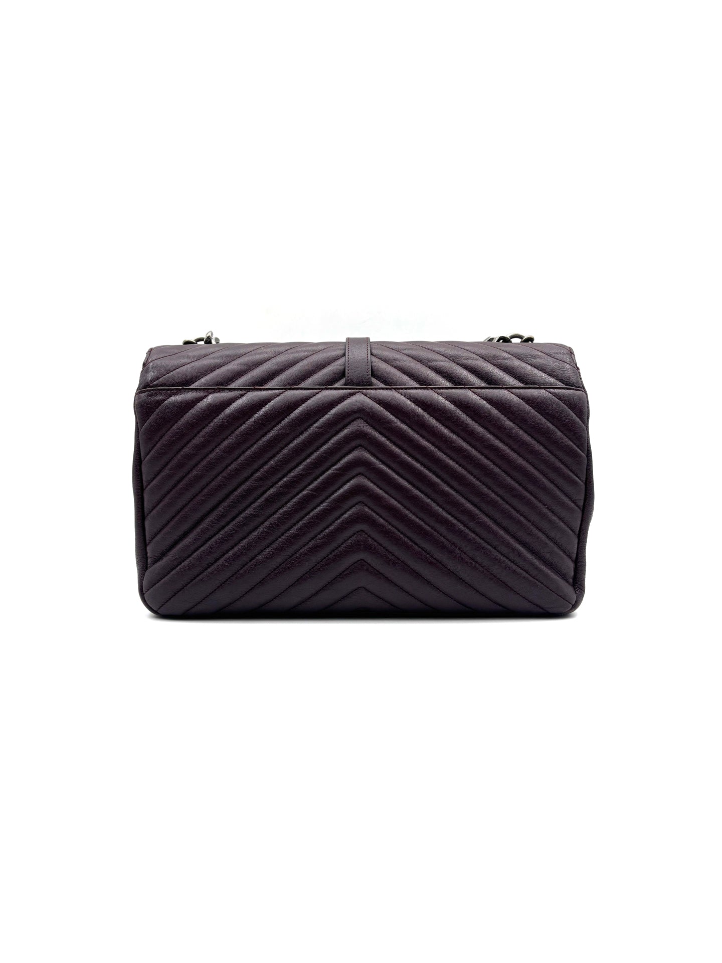 Saint Laurent - Monogram Envelope Bag - Leather - Burgundy - (medium)