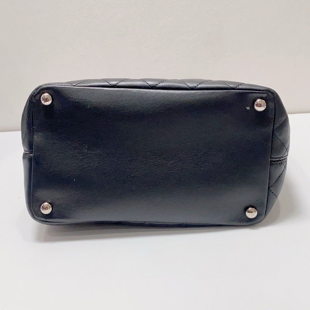 Chanel - Cambon Vertical Tote - Lambskin leather and patent leather - Black - (Small)