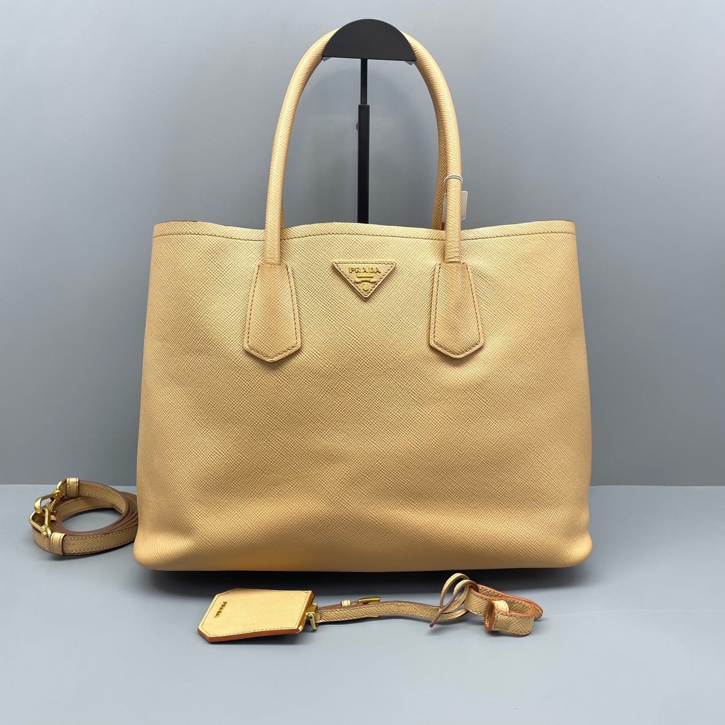 Prada - Double Tote Bag - Saffiano leather - Beige - (Large)