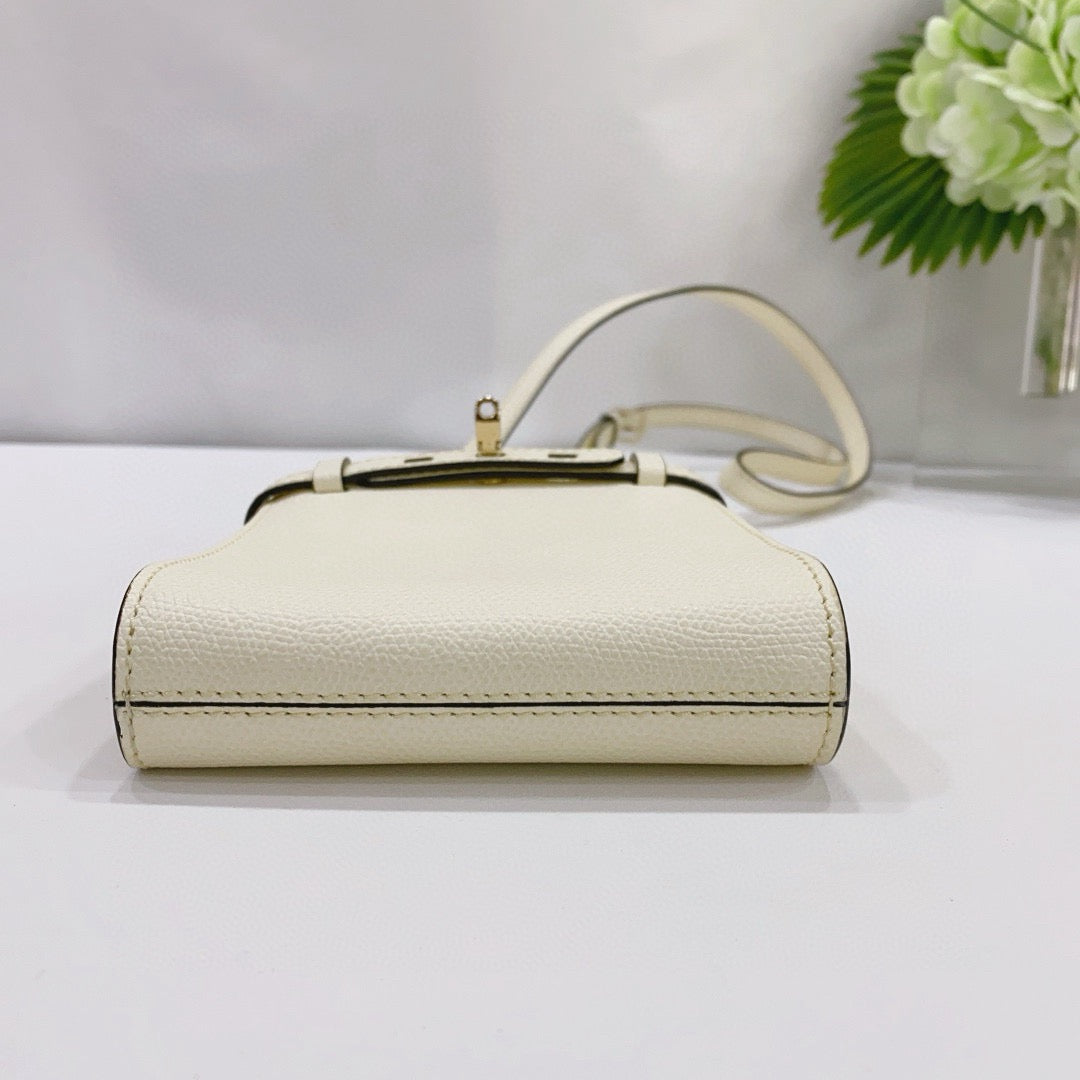 Valextra - B-Tracollina - Leather - White - (mini)