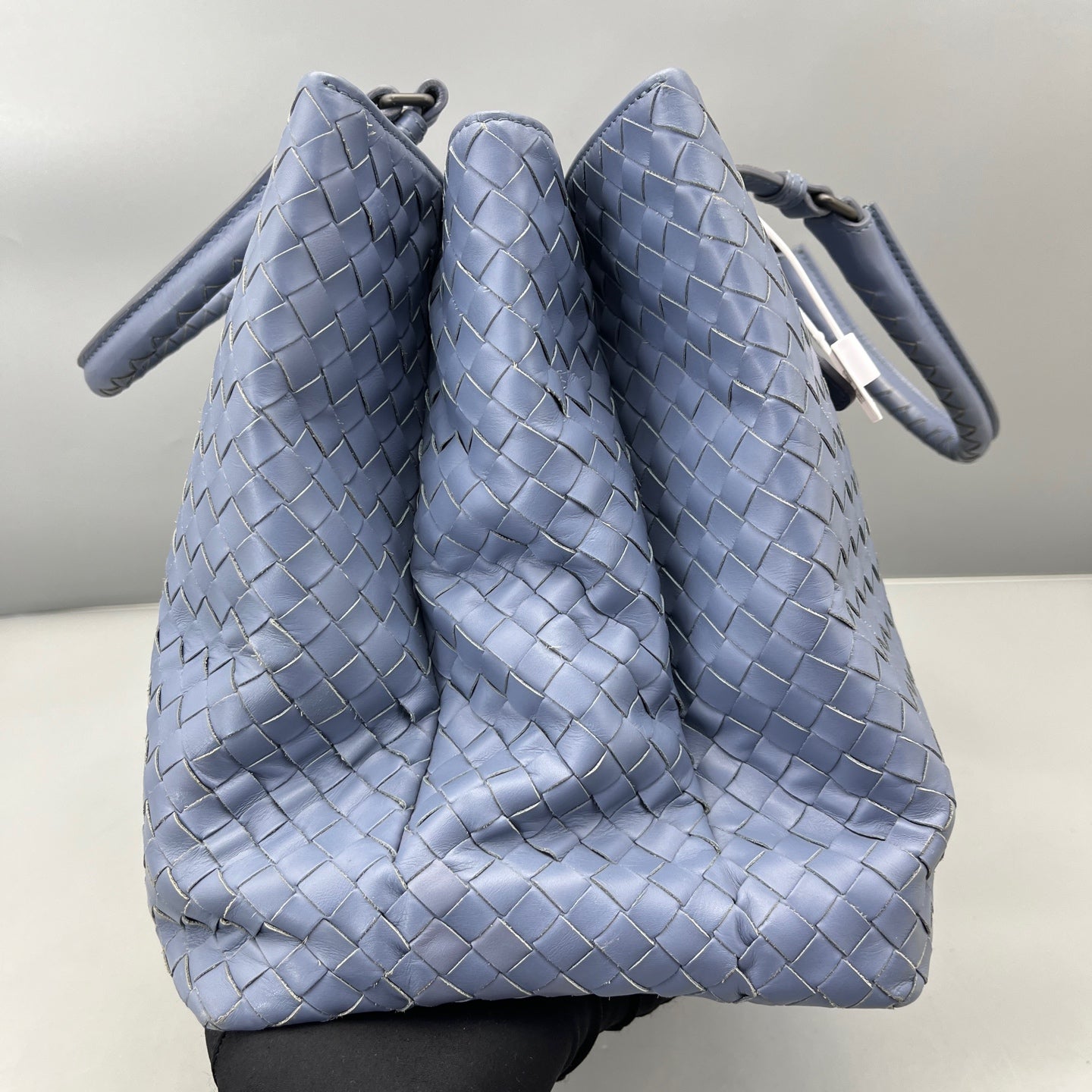 Bottega Veneta - Intrecciato Woven Tote - Intrecciato woven leather - Light Blue - (Large)