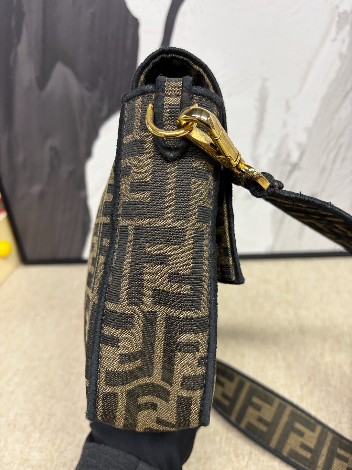 Fendi - Baguette Zucca - Cloth - Brown - (large)